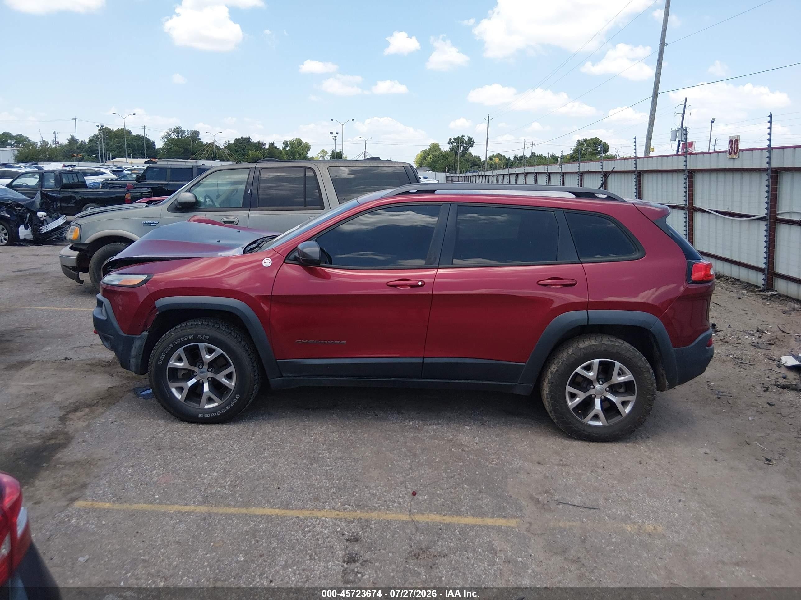 2014 Jeep Cherokee Trailhawk Red vin: 1C4PJMBS6EW185998