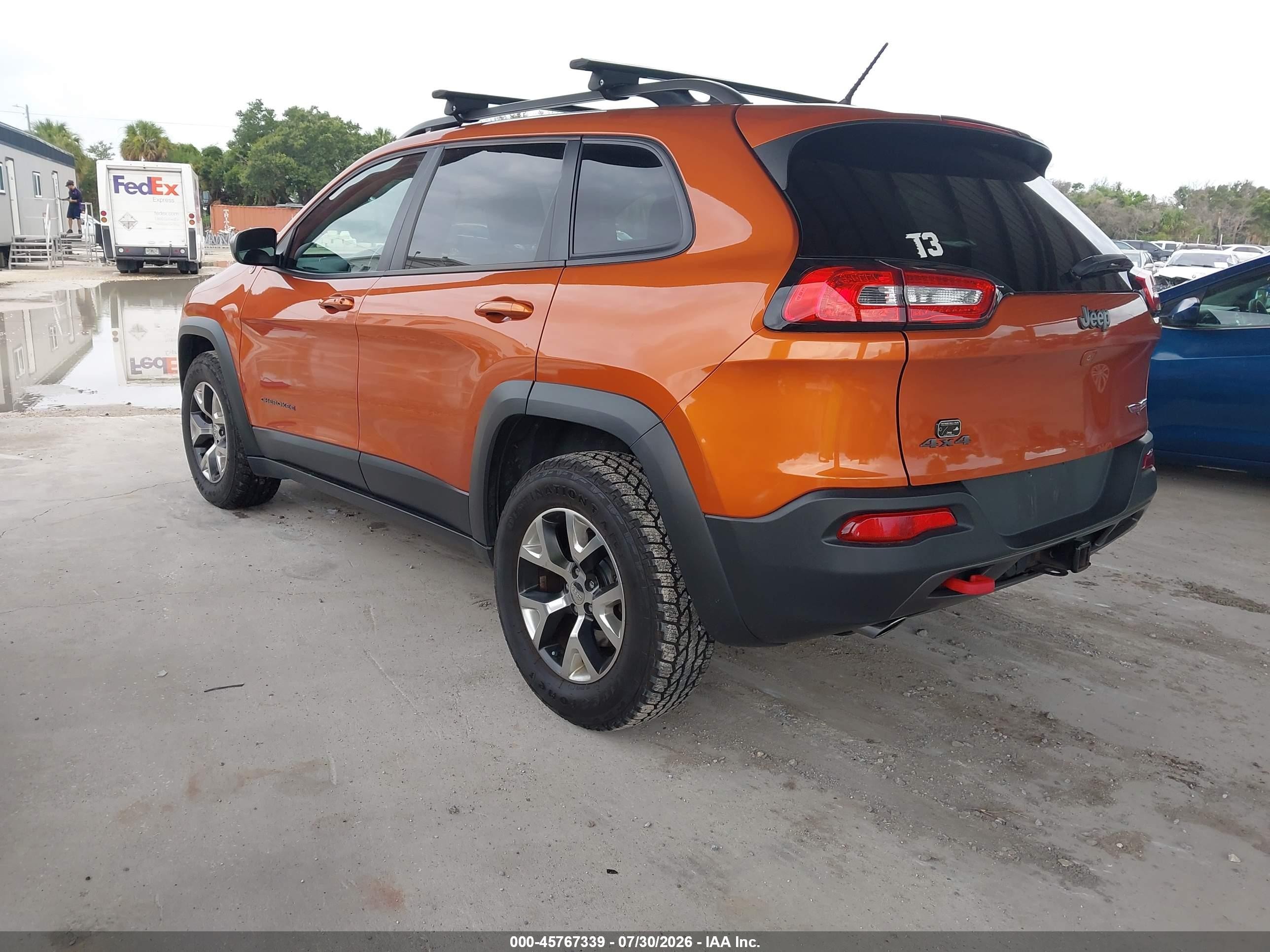 2014 Jeep Cherokee Trailhawk Orange vin: 1C4PJMBS6EW280819