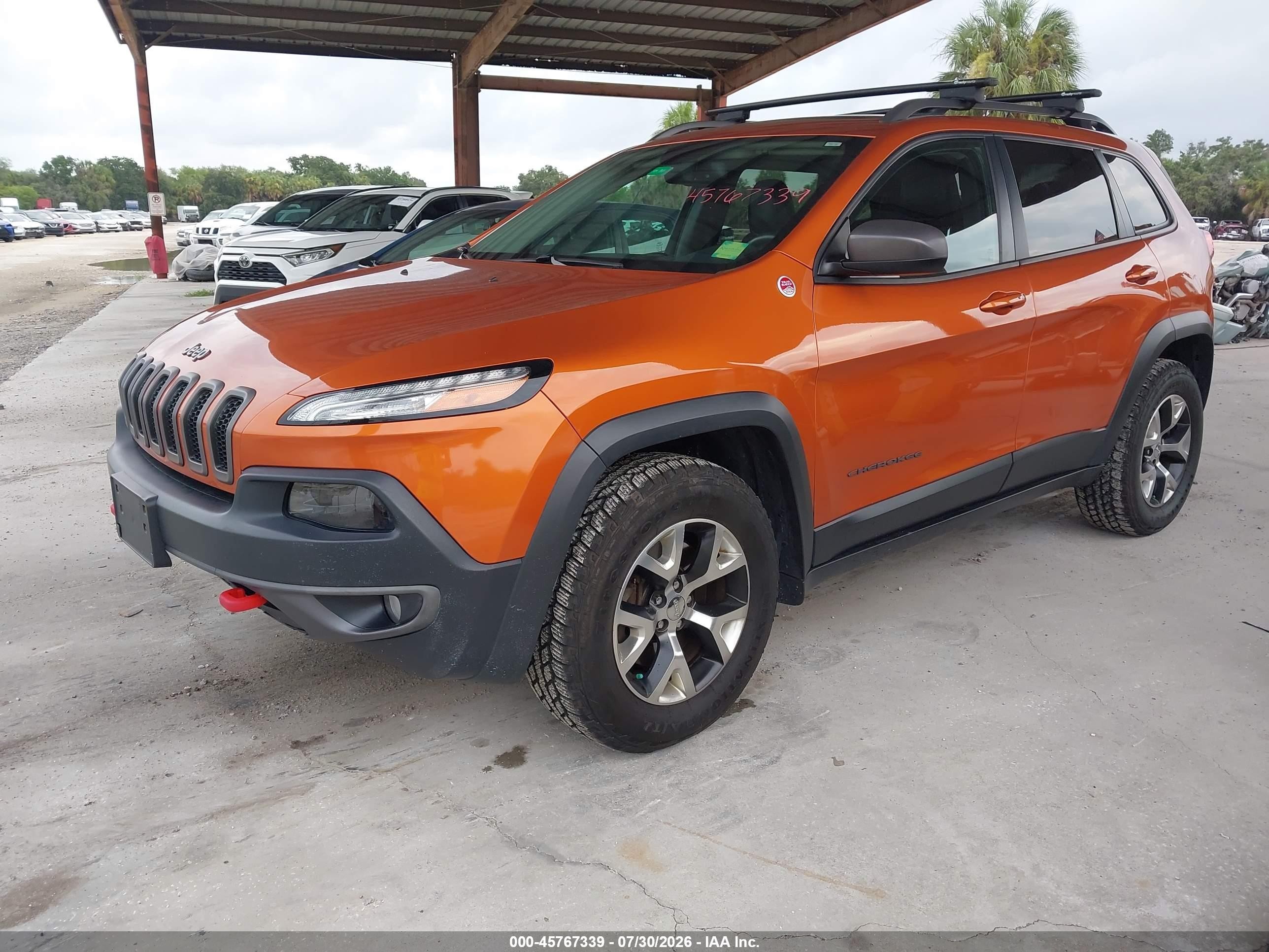 2014 Jeep Cherokee Trailhawk Orange vin: 1C4PJMBS6EW280819