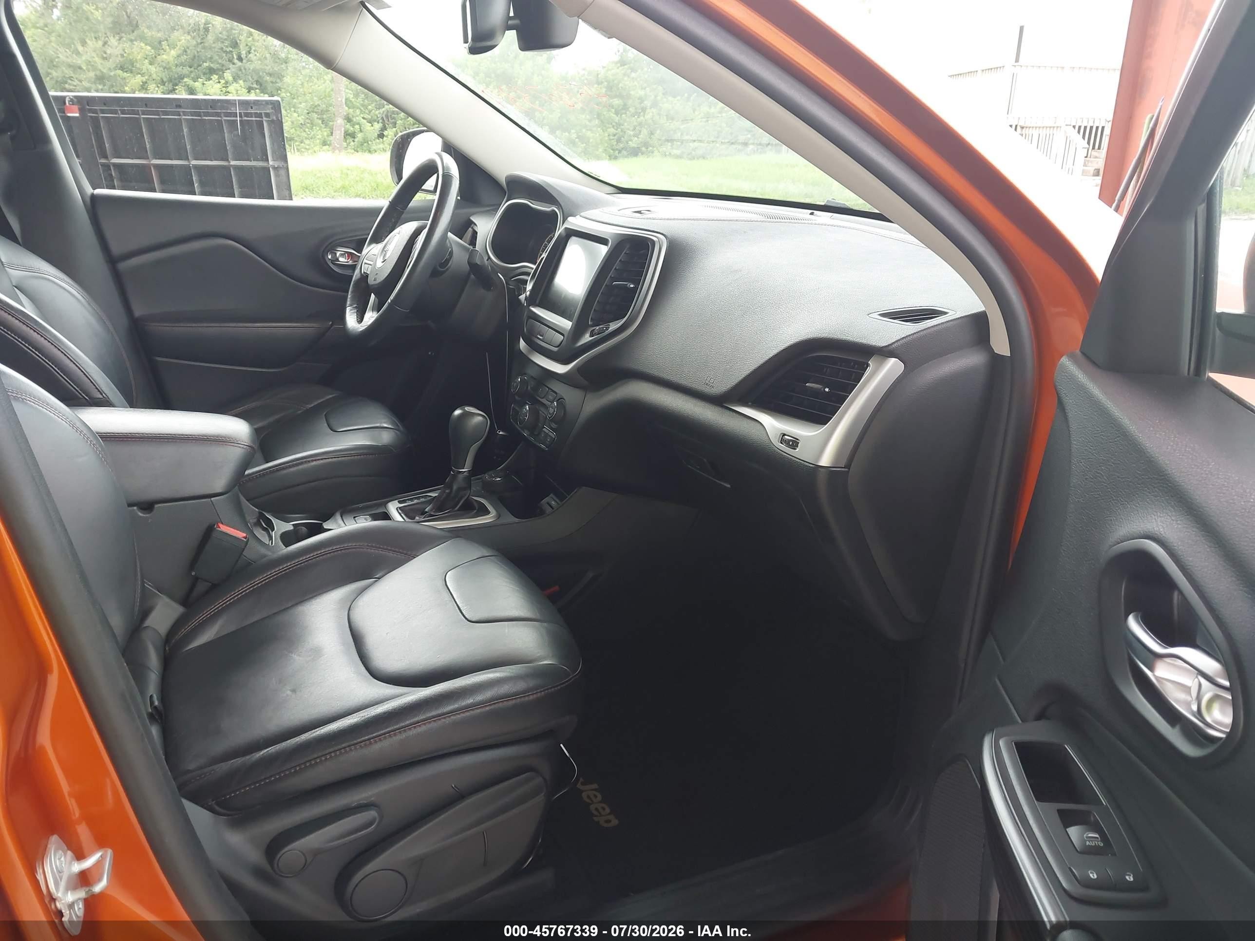 2014 Jeep Cherokee Trailhawk Orange vin: 1C4PJMBS6EW280819