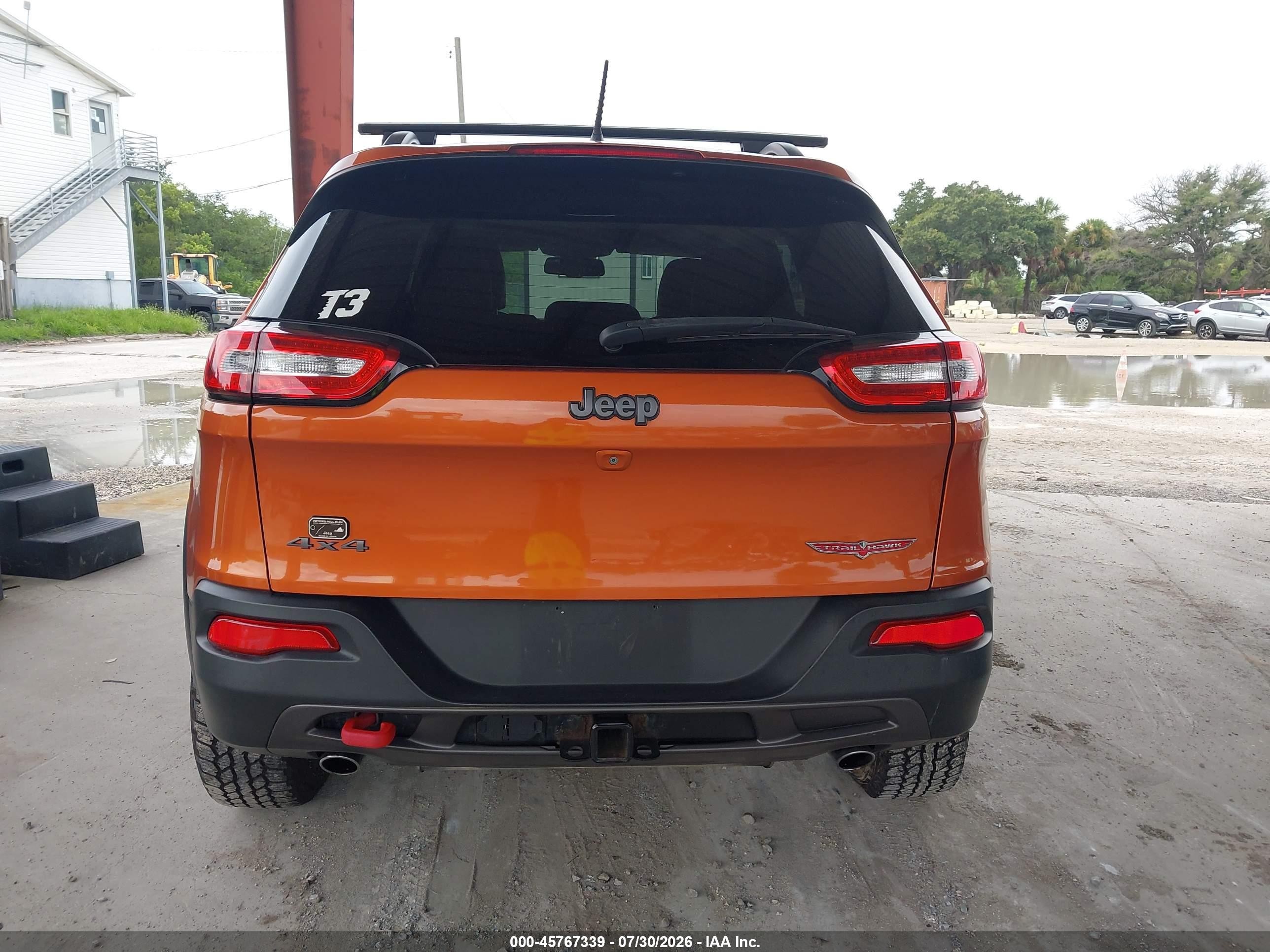 2014 Jeep Cherokee Trailhawk Orange vin: 1C4PJMBS6EW280819