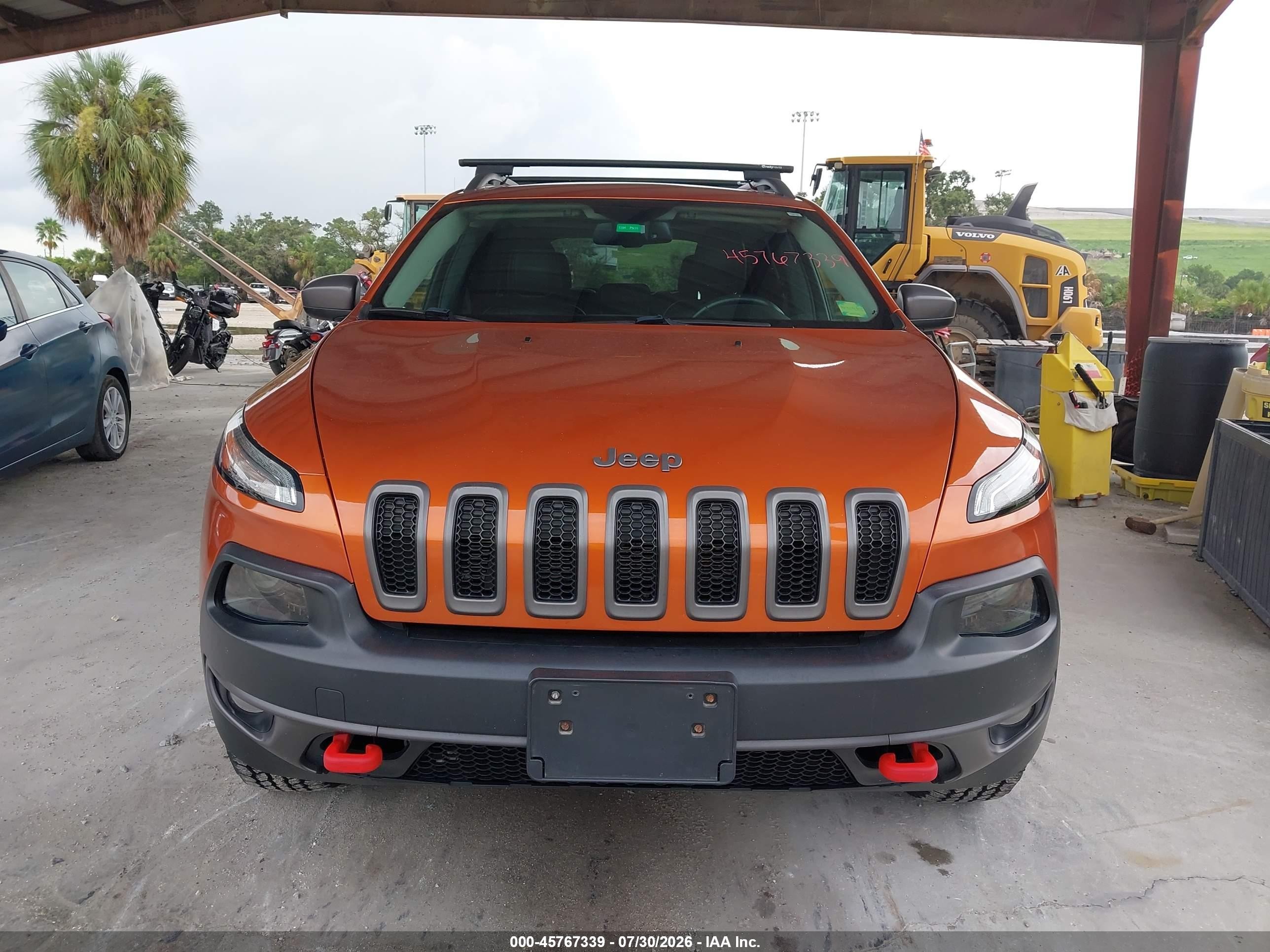 2014 Jeep Cherokee Trailhawk Orange vin: 1C4PJMBS6EW280819