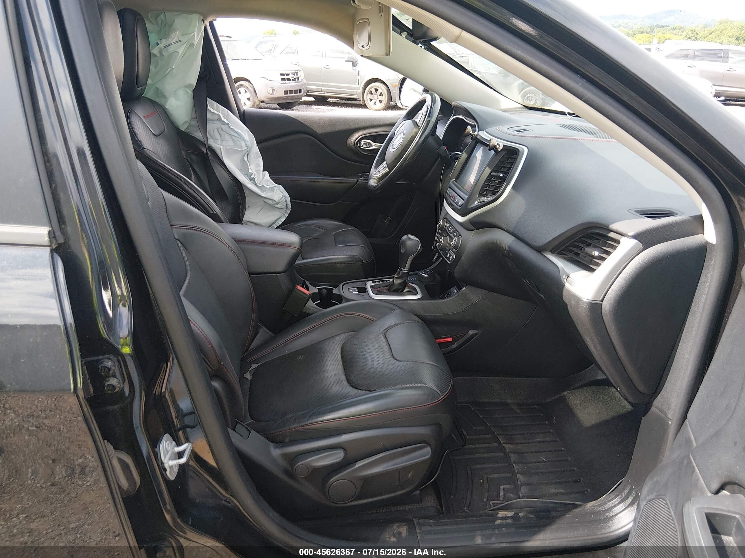 2015 Jeep Cherokee Trailhawk Black vin: 1C4PJMBS6FW716988