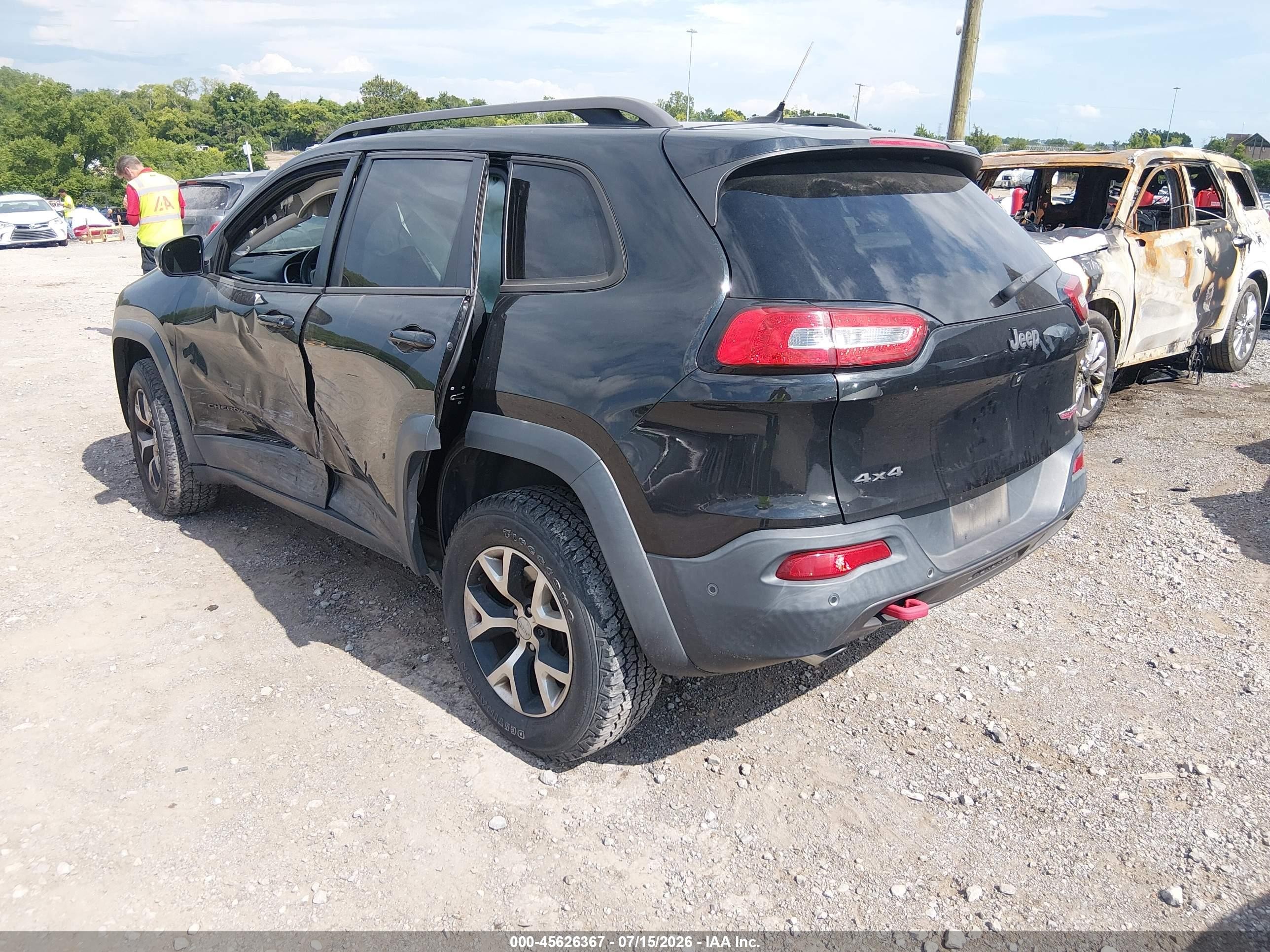 2015 Jeep Cherokee Trailhawk Black vin: 1C4PJMBS6FW716988