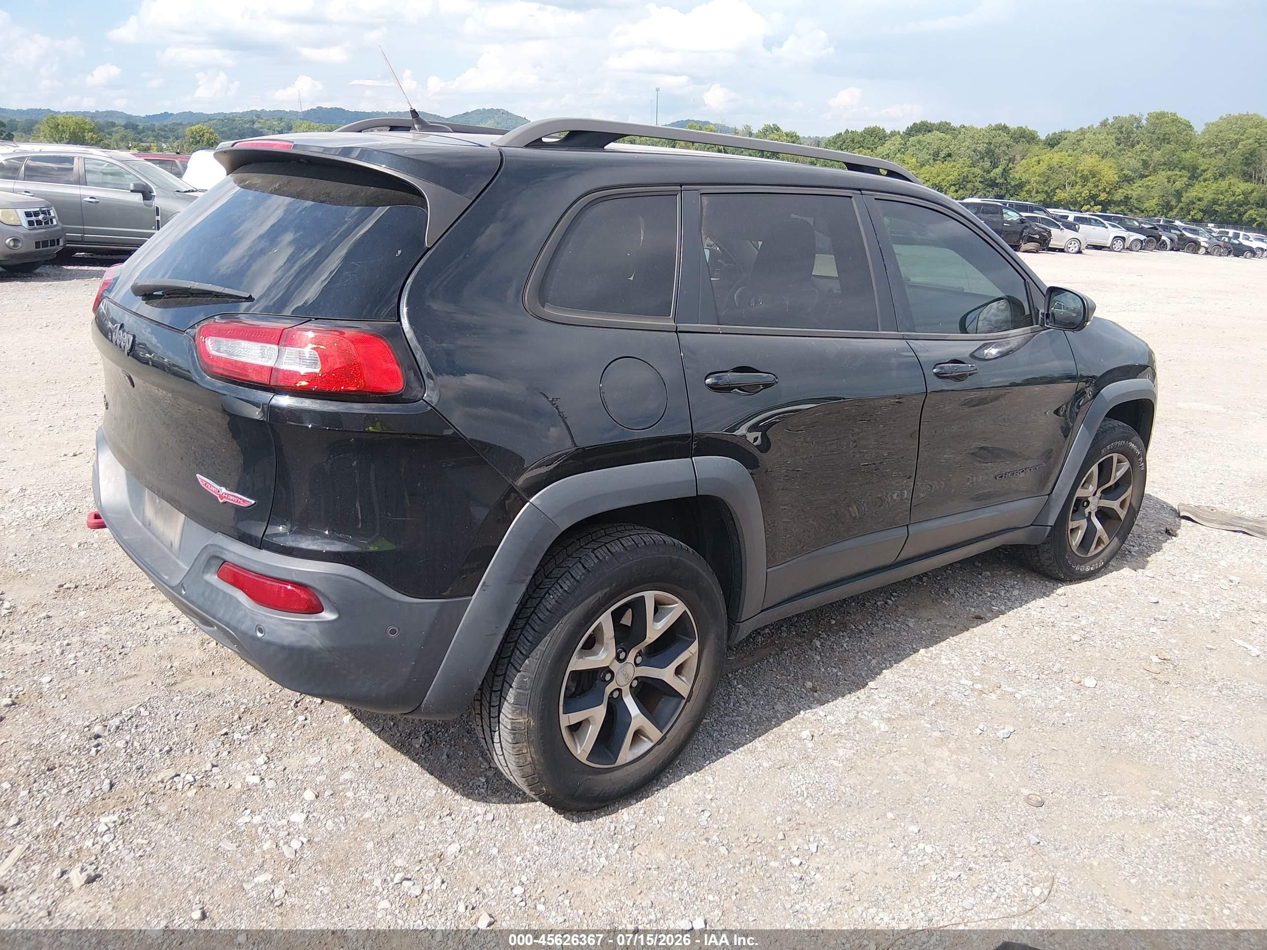 2015 Jeep Cherokee Trailhawk Black vin: 1C4PJMBS6FW716988