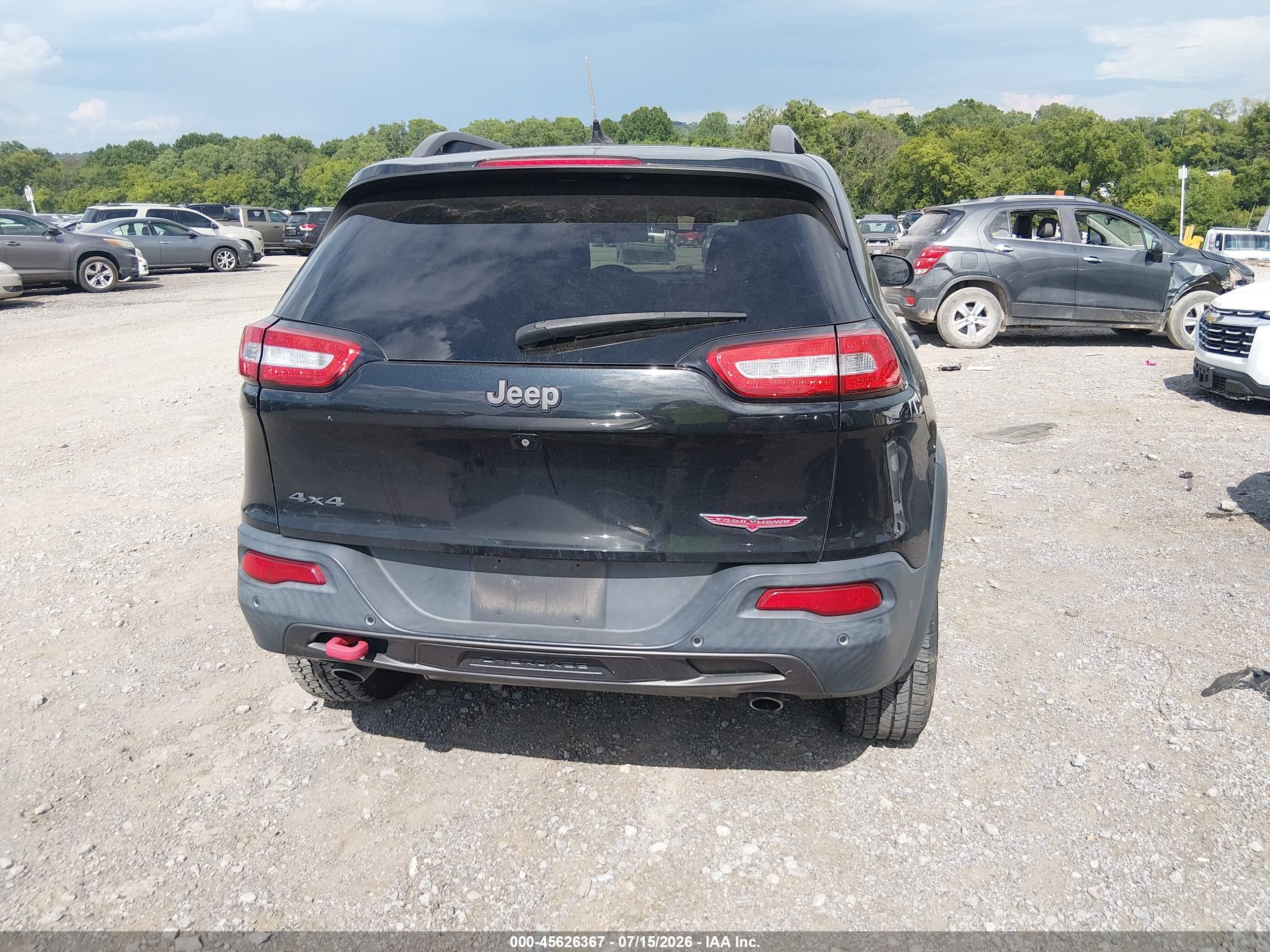 2015 Jeep Cherokee Trailhawk Black vin: 1C4PJMBS6FW716988
