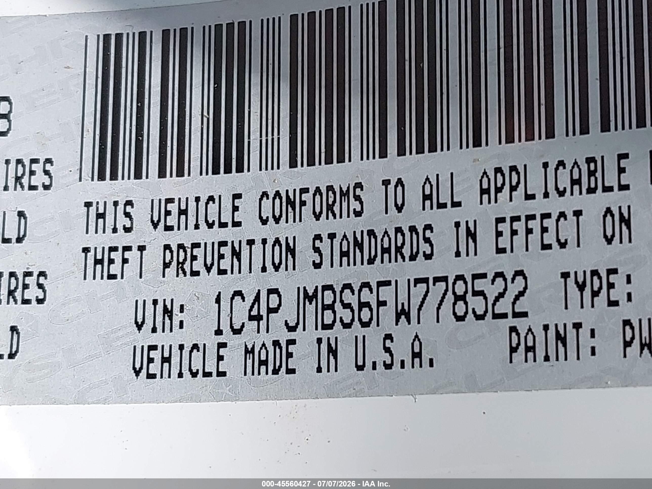 2015 Jeep Cherokee Trailhawk White vin: 1C4PJMBS6FW778522