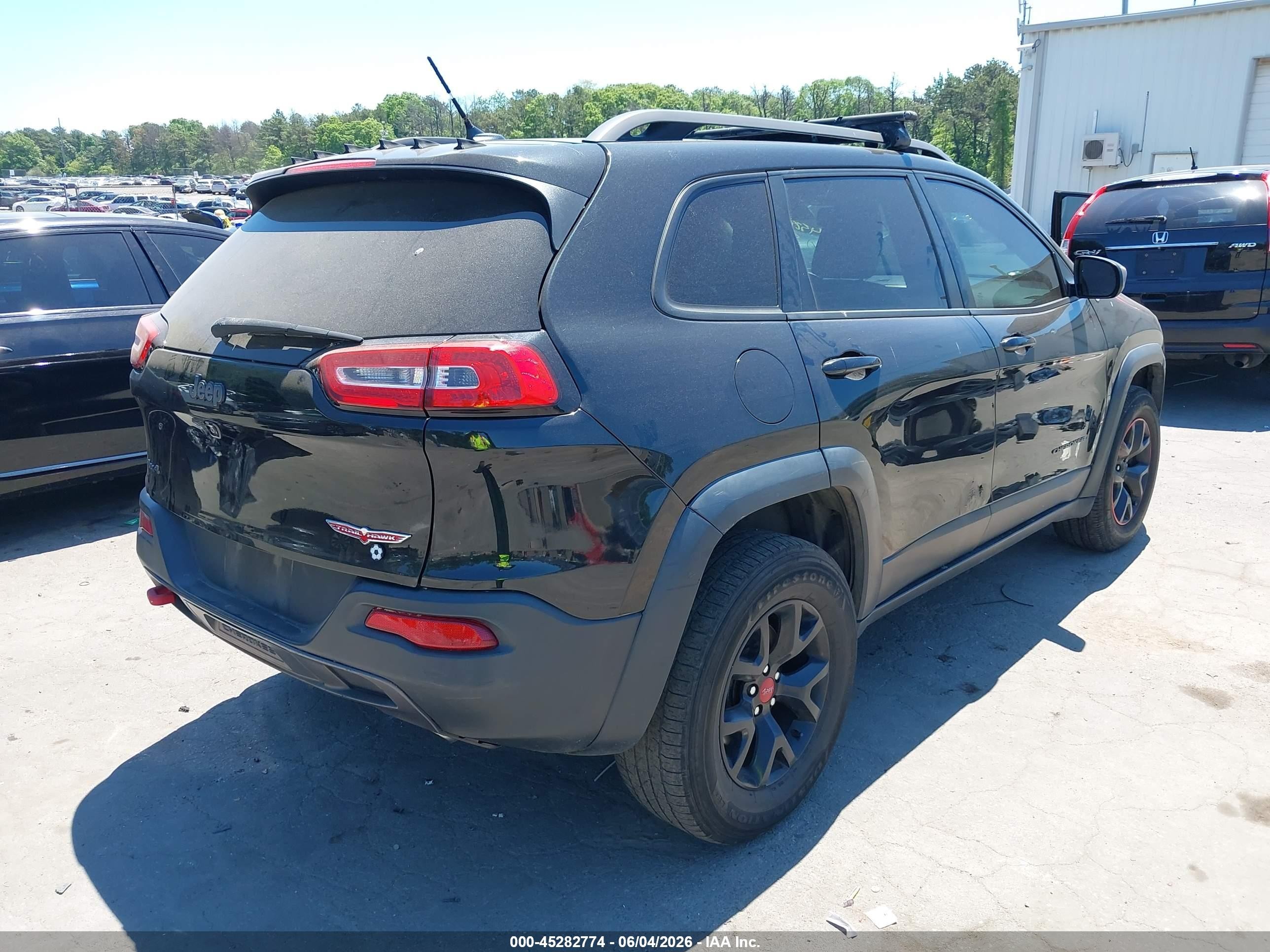 2015 Jeep Cherokee Trailhawk Black vin: 1C4PJMBS7FW522471