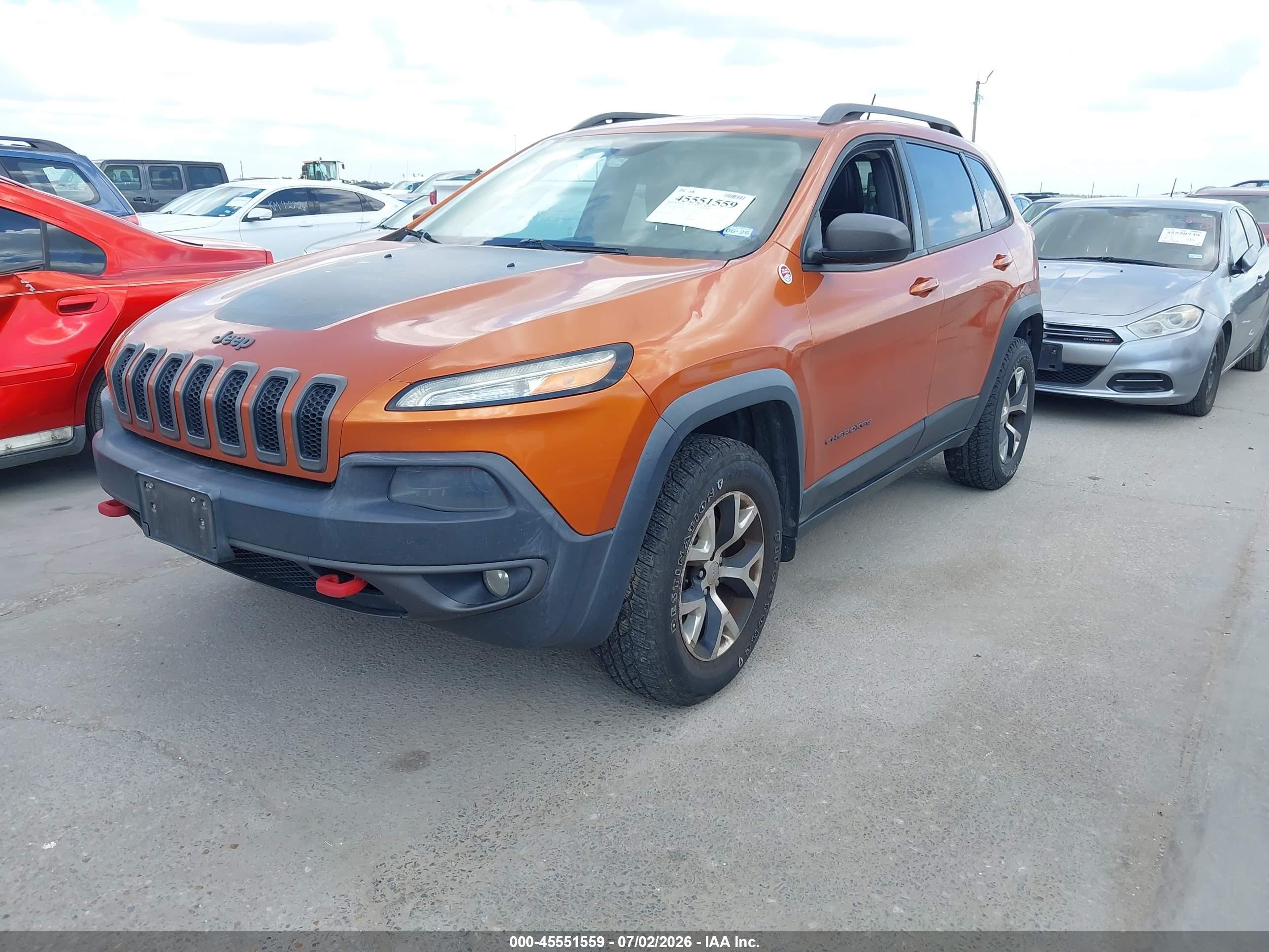 2014 Jeep Cherokee Trailhawk Orange vin: 1C4PJMBS8EW257963