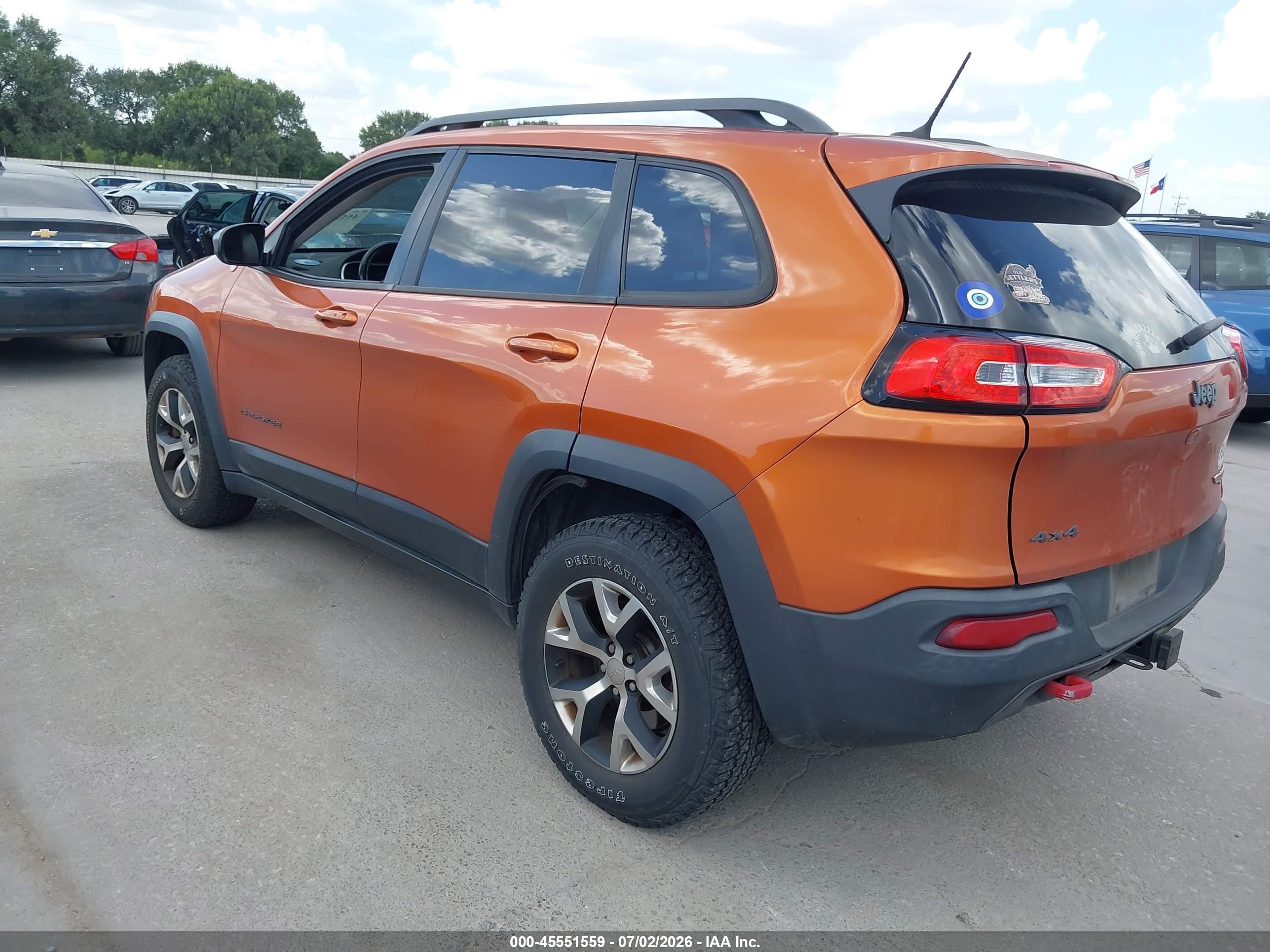 2014 Jeep Cherokee Trailhawk Orange vin: 1C4PJMBS8EW257963