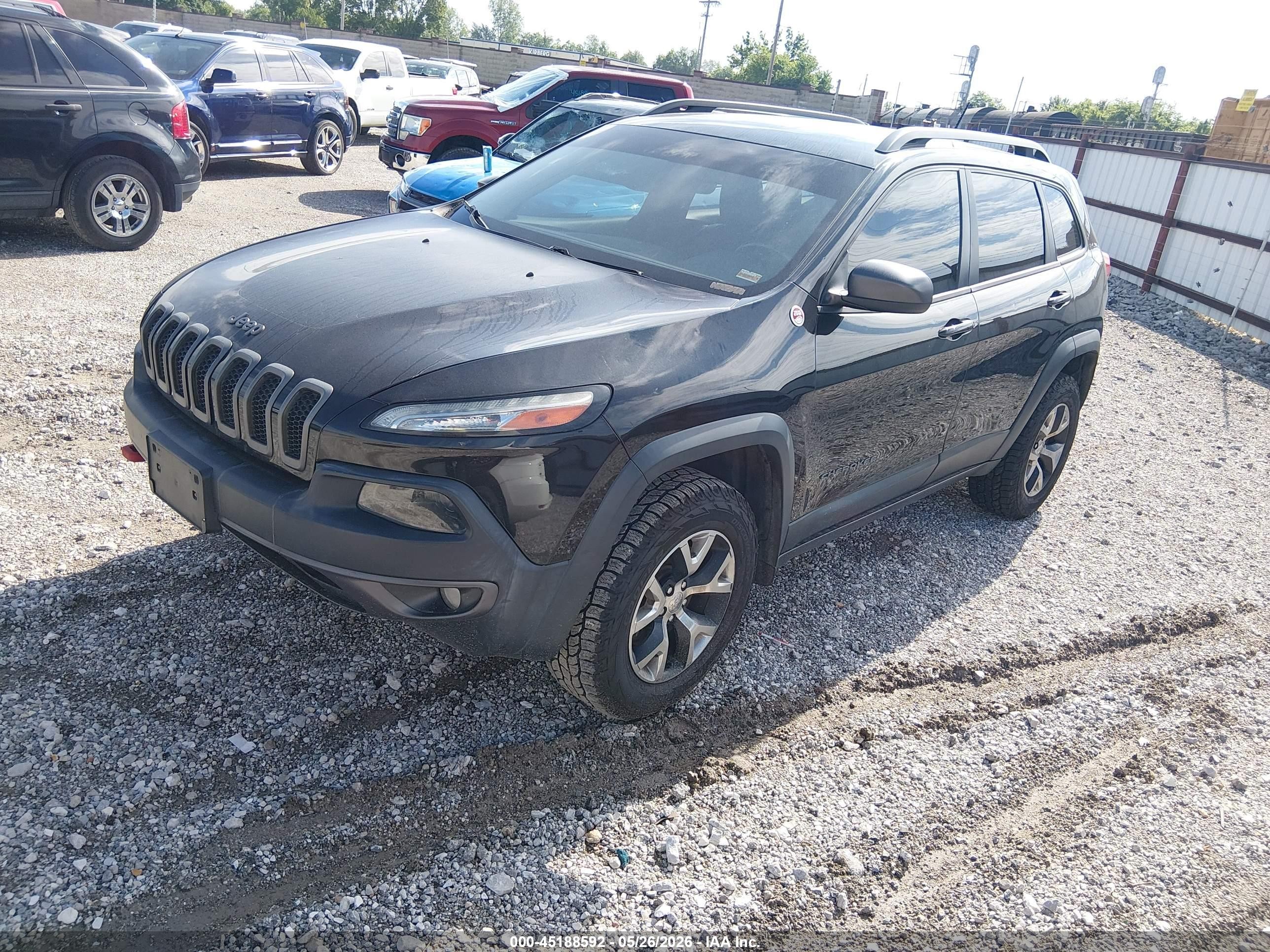 2014 Jeep Cherokee Trailhawk Black vin: 1C4PJMBS8EW308622