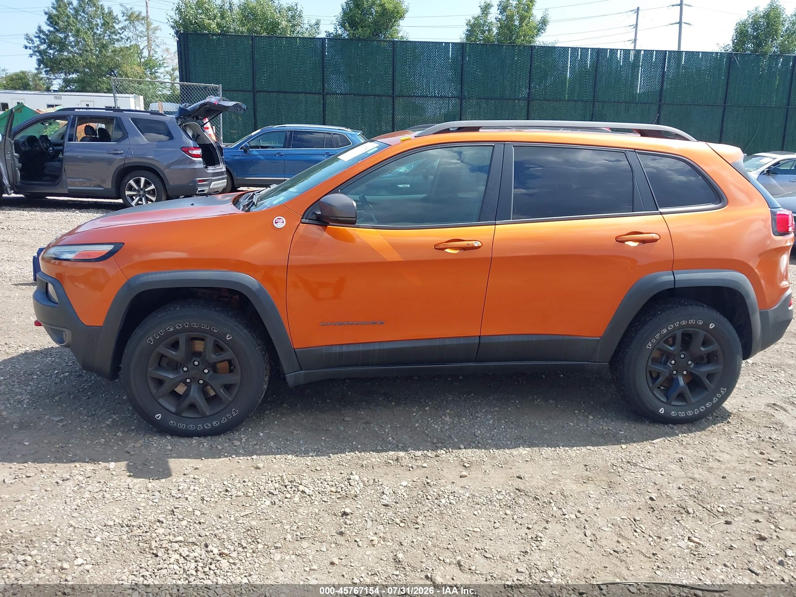 2014 Jeep Cherokee Trailhawk Orange vin: 1C4PJMBS8EW320978