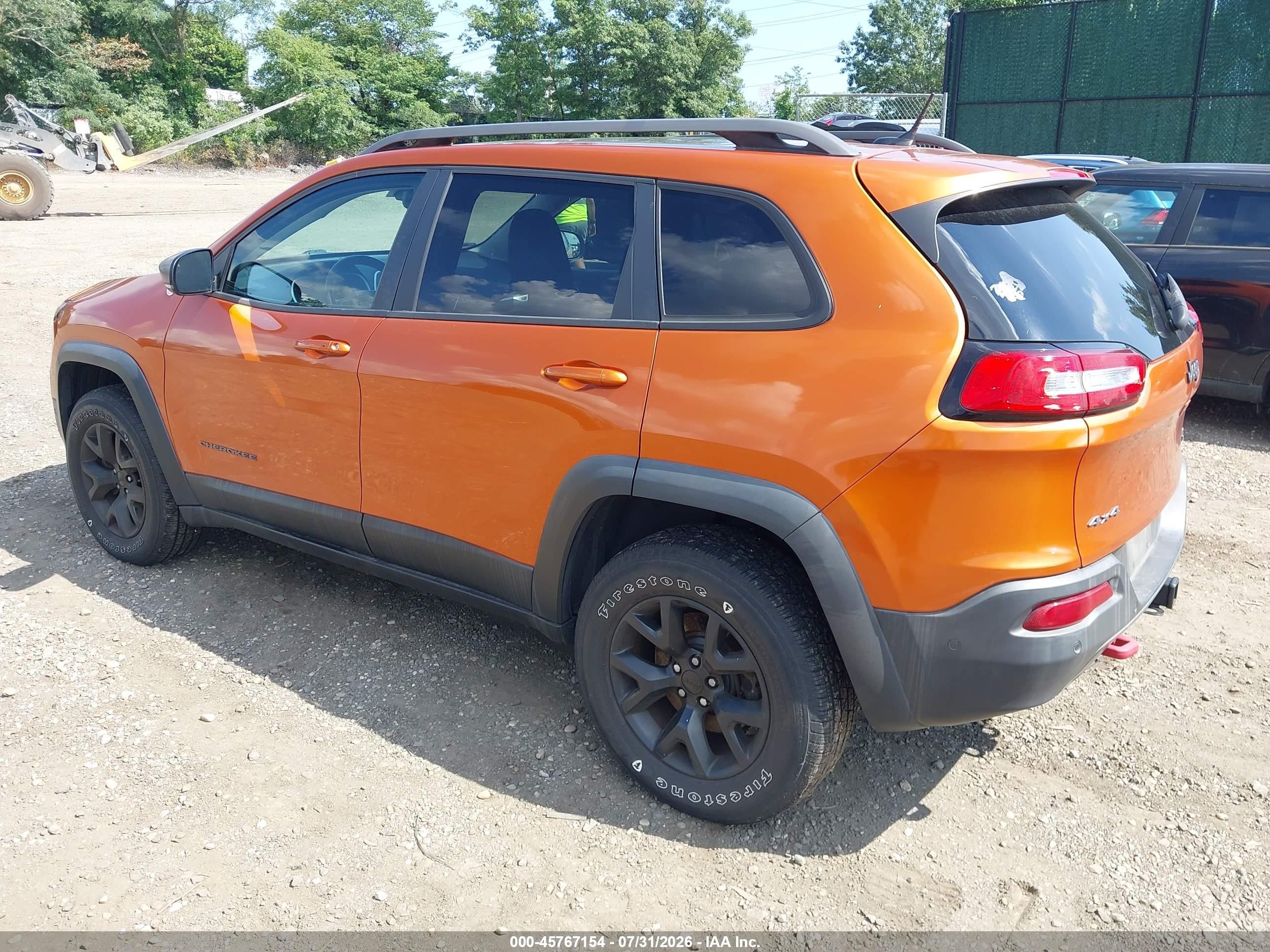 2014 Jeep Cherokee Trailhawk Orange vin: 1C4PJMBS8EW320978