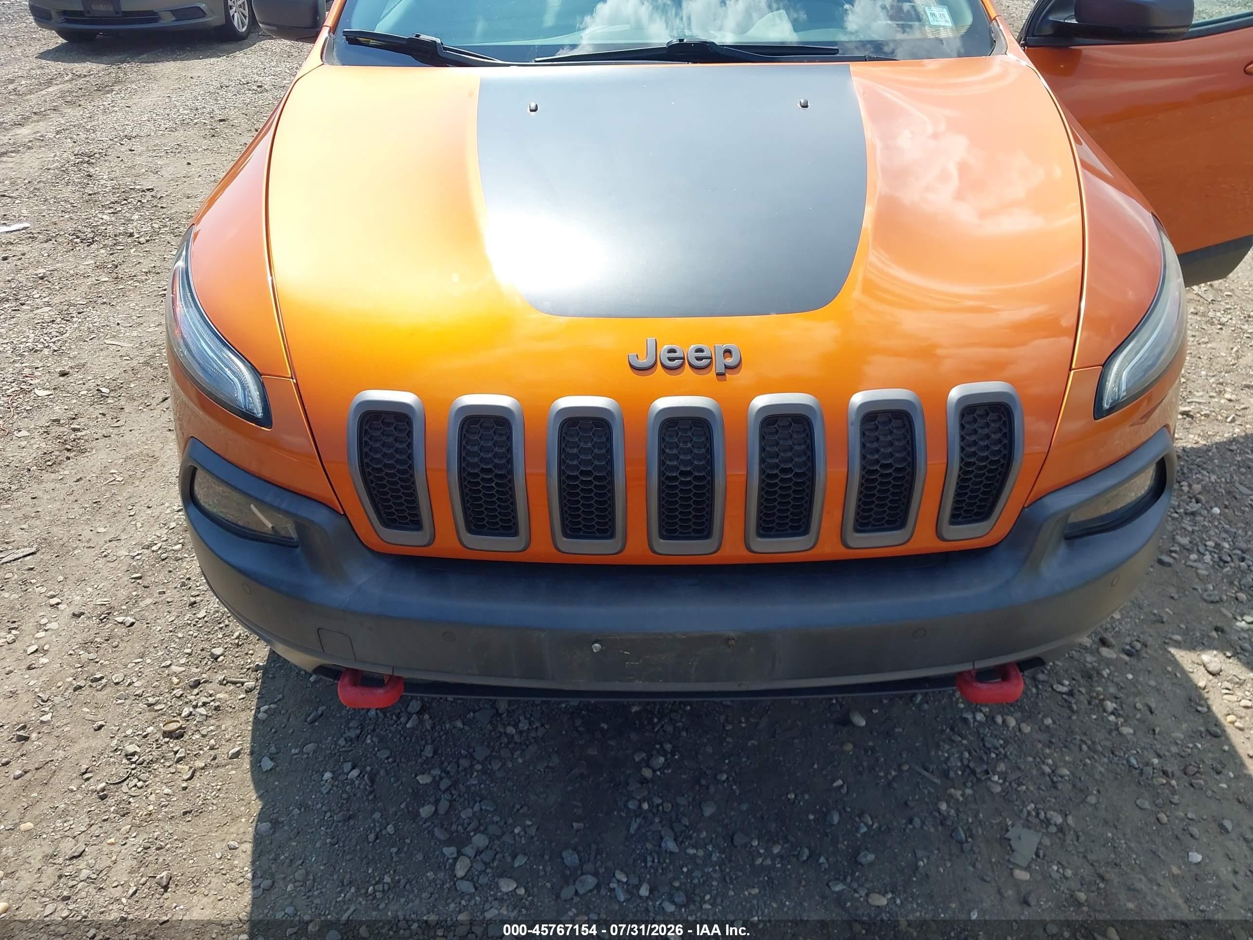 2014 Jeep Cherokee Trailhawk Orange vin: 1C4PJMBS8EW320978