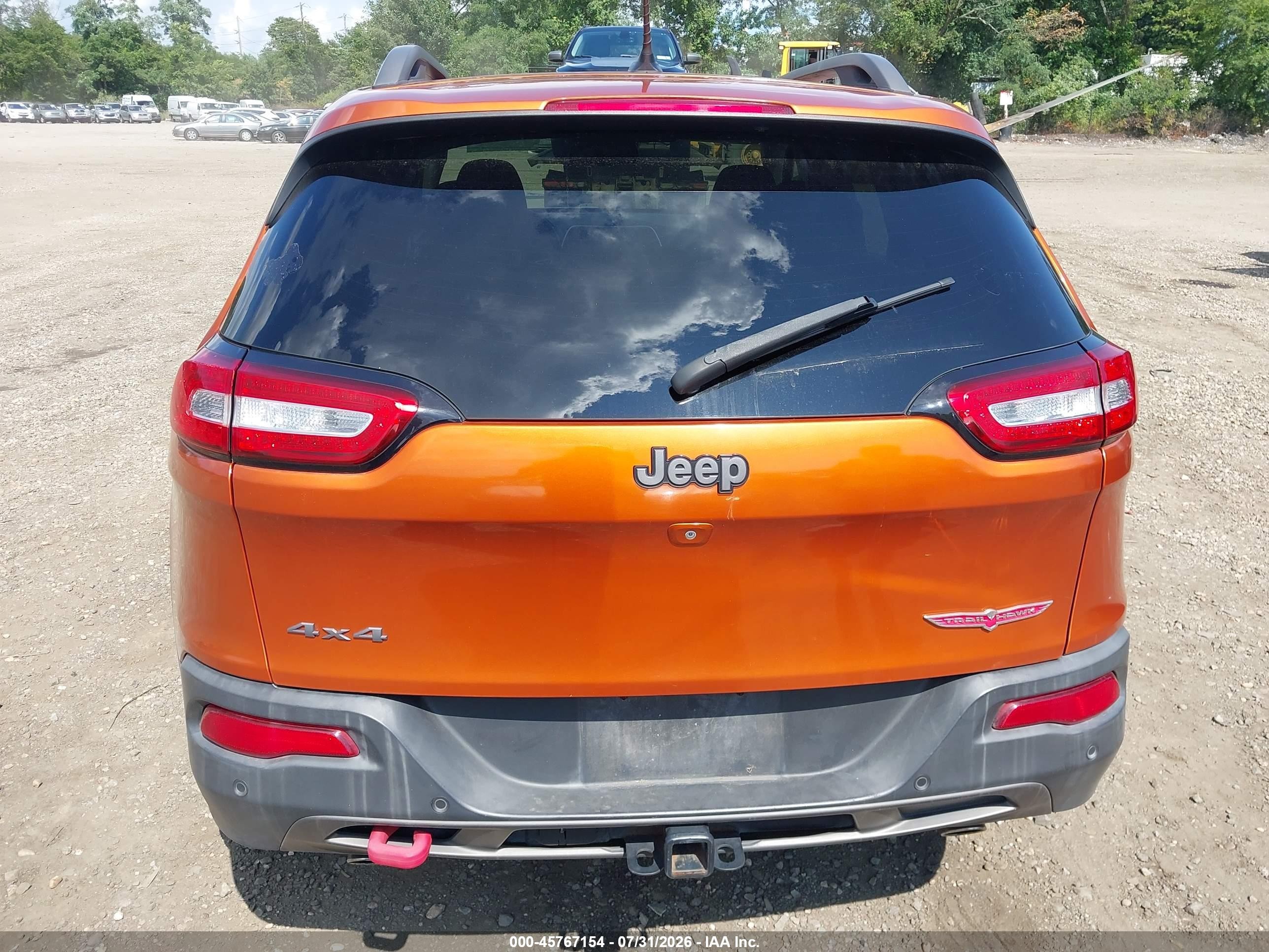 2014 Jeep Cherokee Trailhawk Orange vin: 1C4PJMBS8EW320978