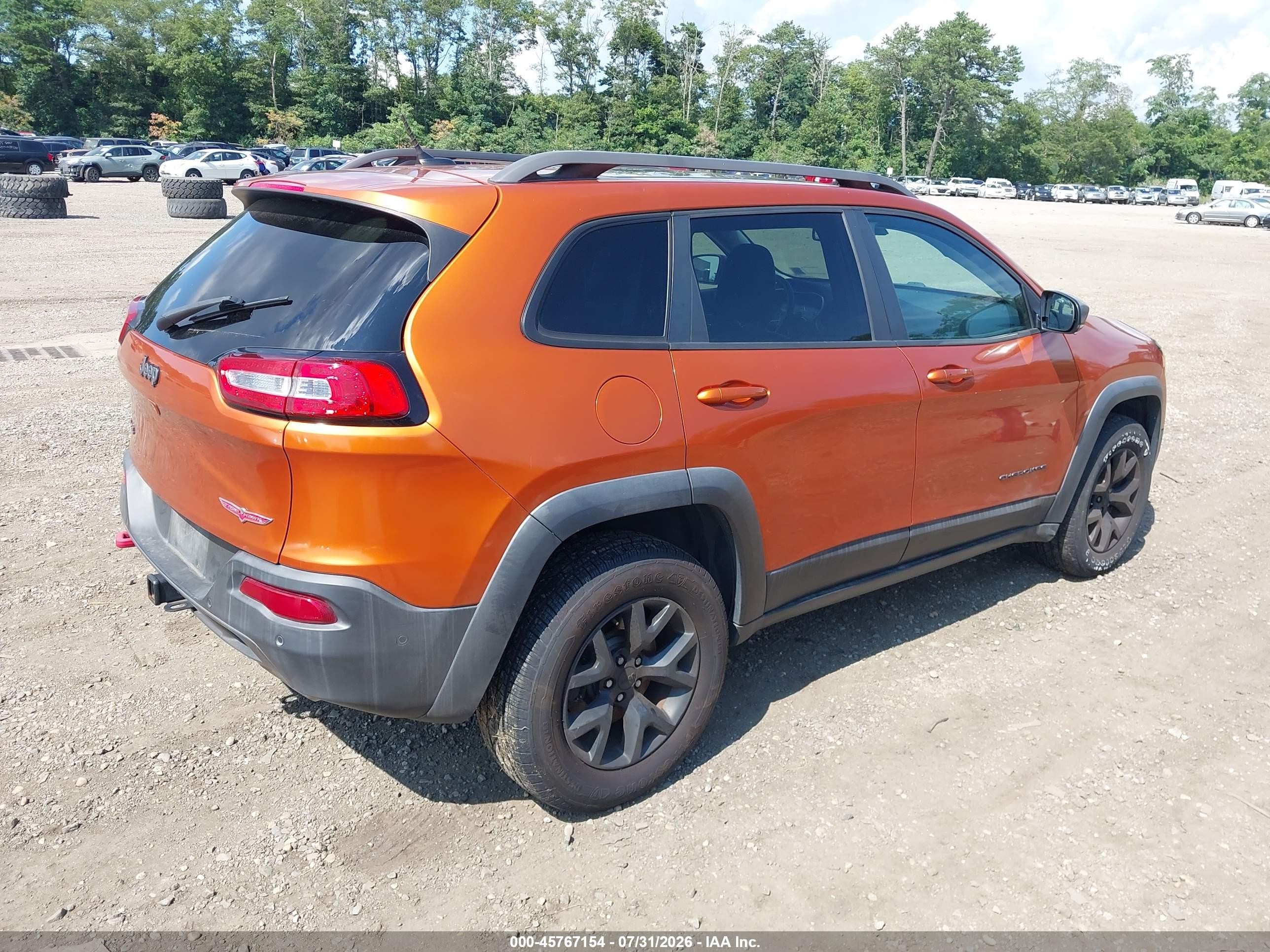 2014 Jeep Cherokee Trailhawk Orange vin: 1C4PJMBS8EW320978