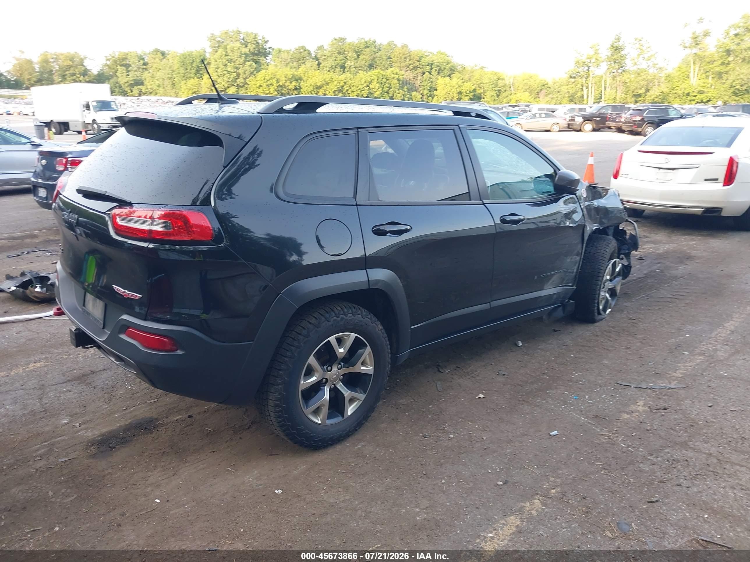 2015 Jeep Cherokee Trailhawk Black vin: 1C4PJMBS8FW520468