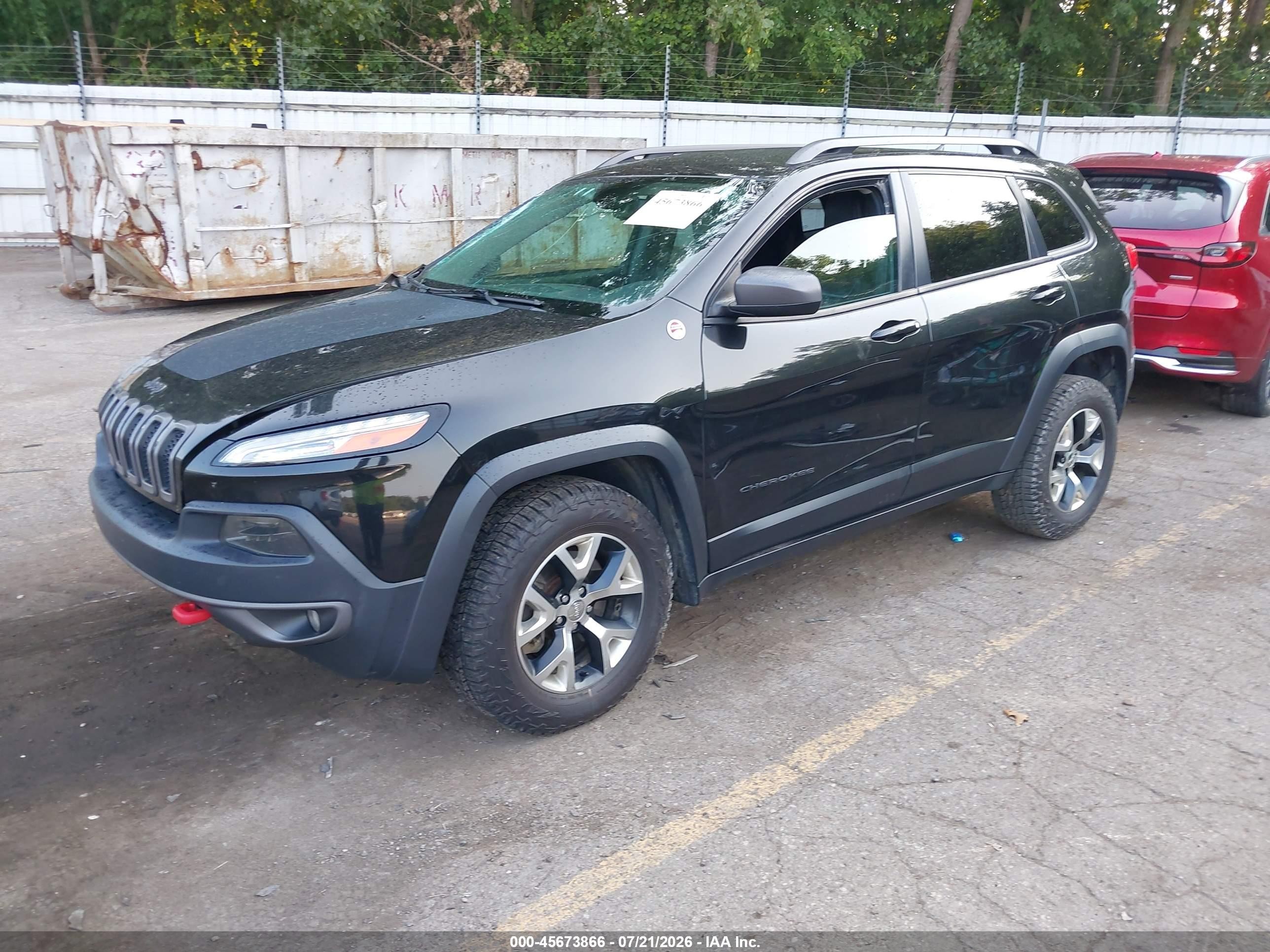 2015 Jeep Cherokee Trailhawk Black vin: 1C4PJMBS8FW520468