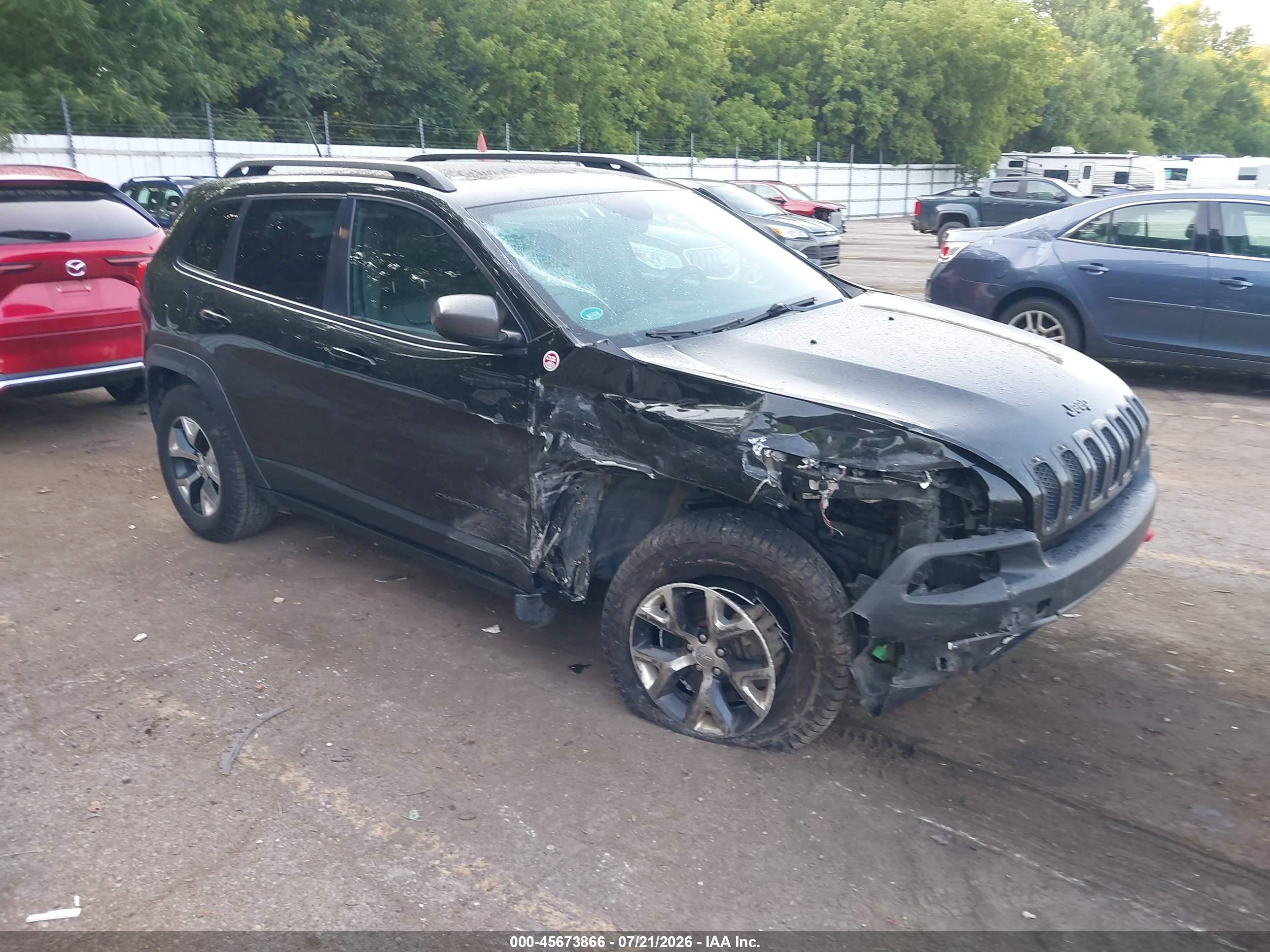 2015 Jeep Cherokee Trailhawk Black vin: 1C4PJMBS8FW520468