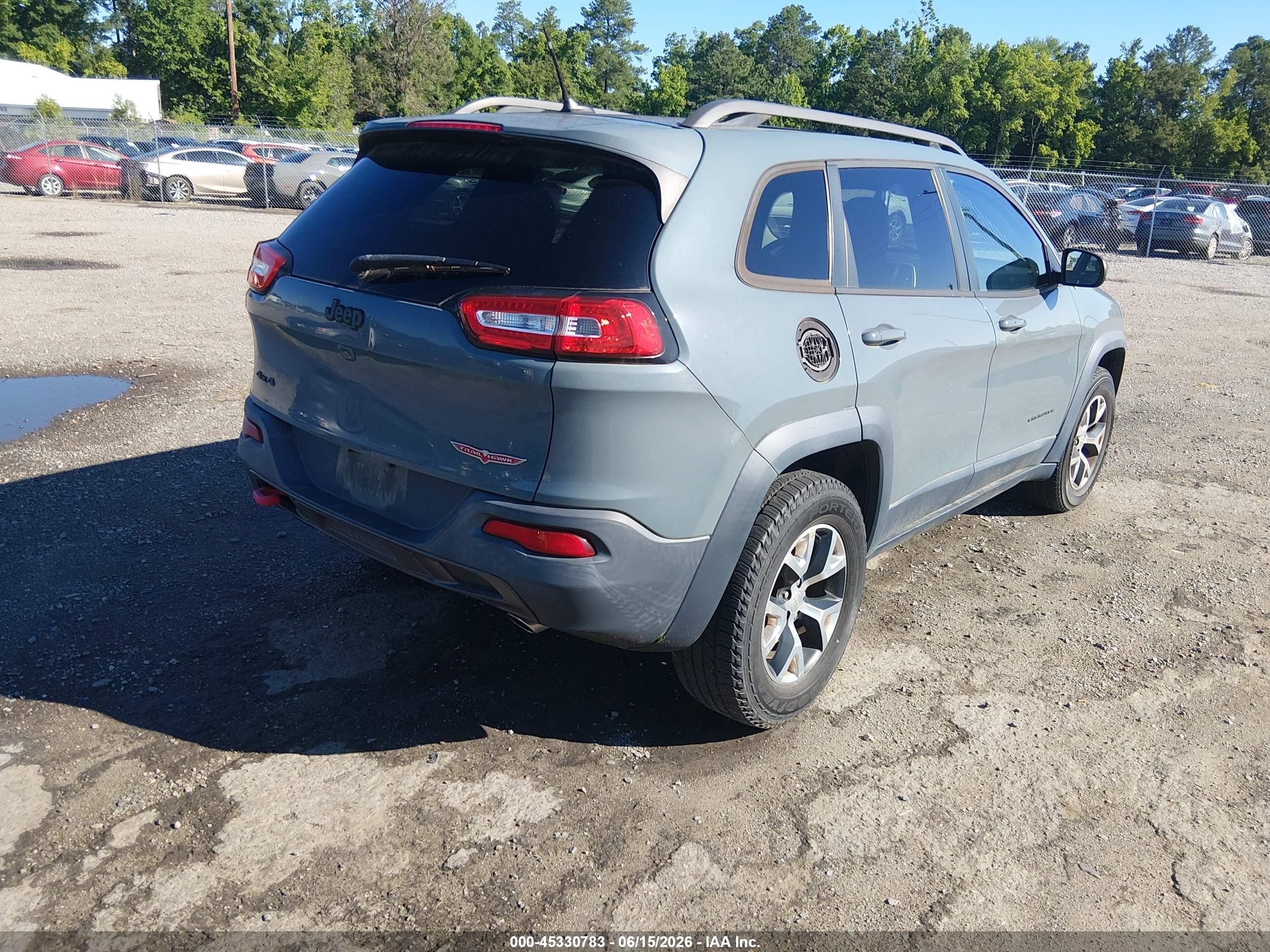 2015 Jeep Cherokee Trailhawk Gray vin: 1C4PJMBS8FW625799