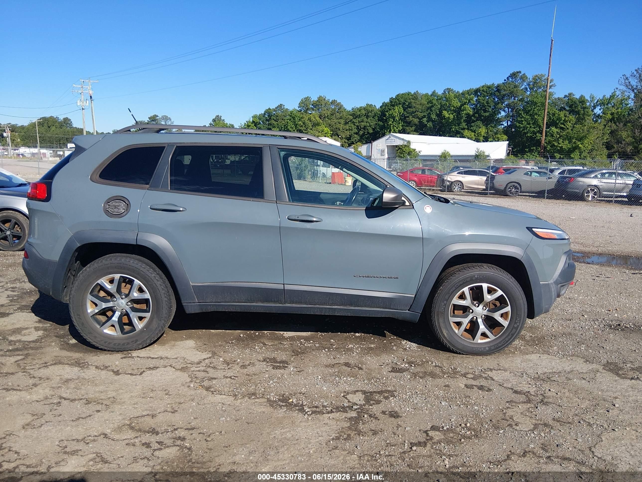 2015 Jeep Cherokee Trailhawk Gray vin: 1C4PJMBS8FW625799