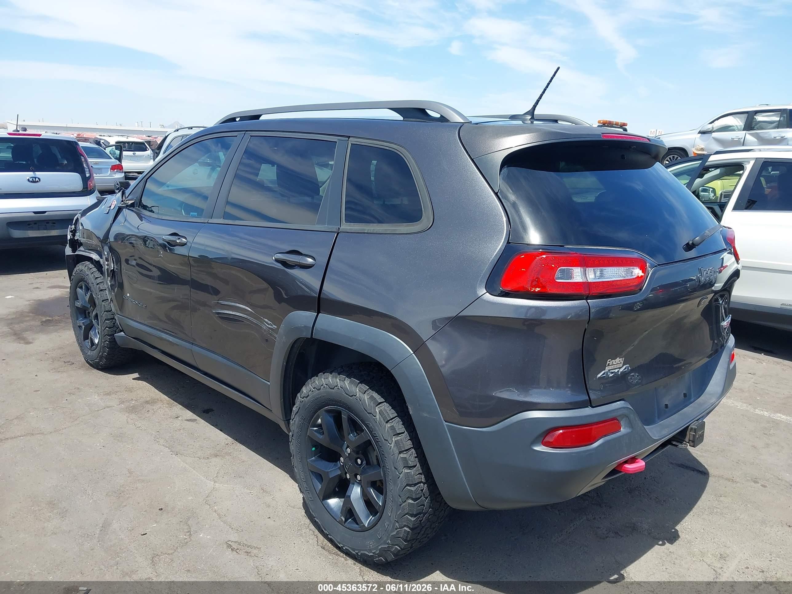2015 Jeep Cherokee Trailhawk Black vin: 1C4PJMBS8FW653621