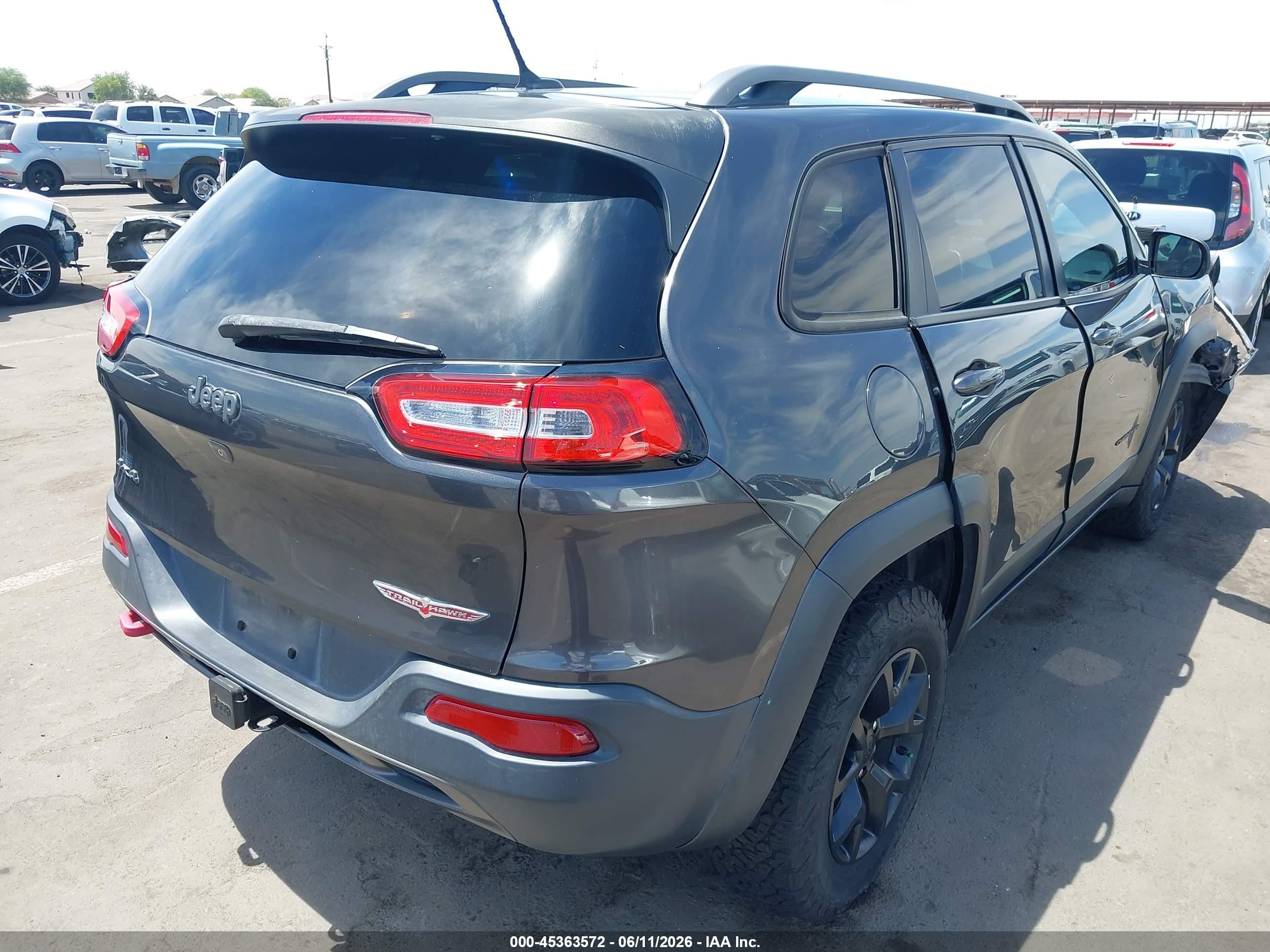 2015 Jeep Cherokee Trailhawk Black vin: 1C4PJMBS8FW653621