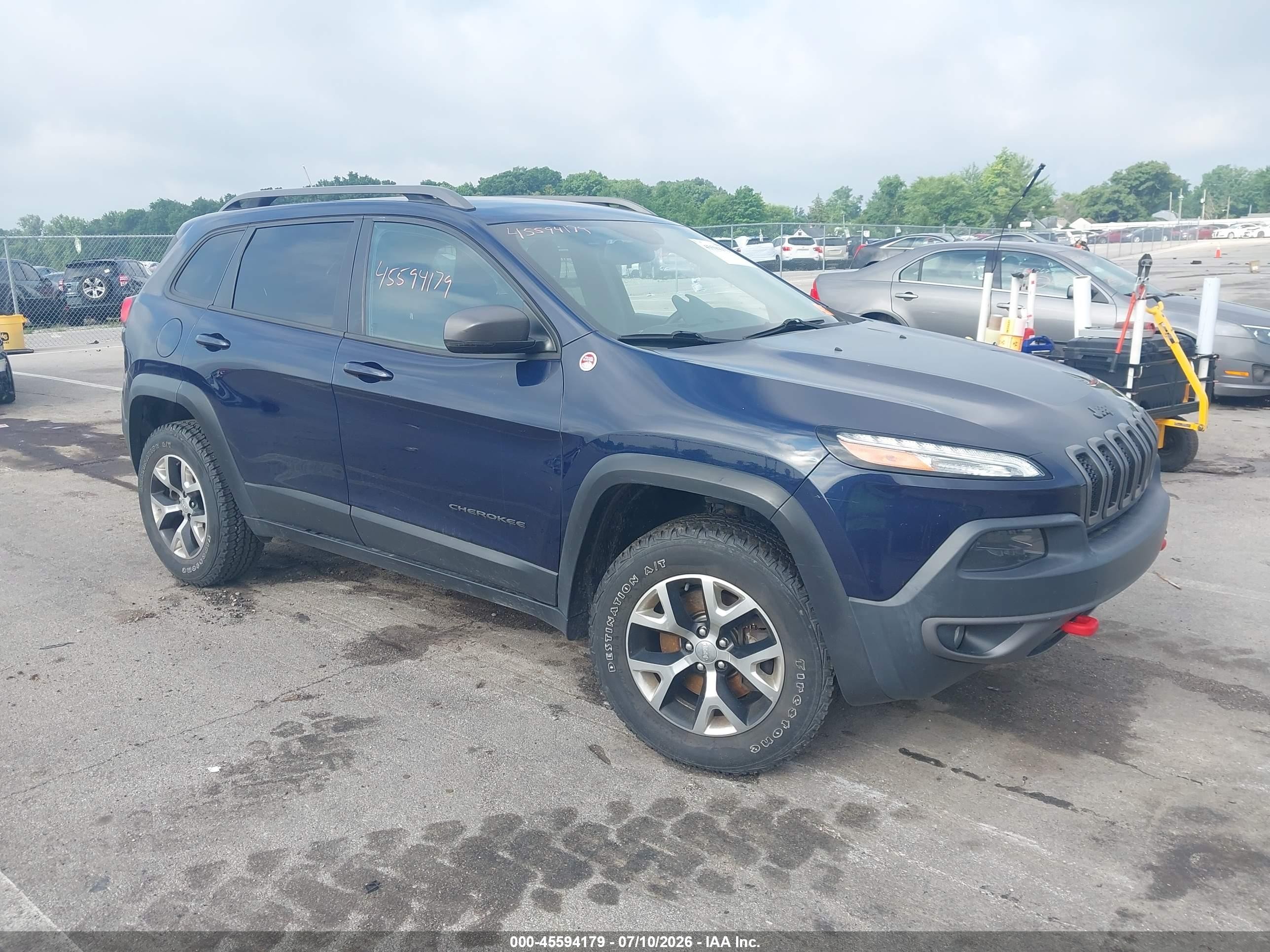 2015 Jeep Cherokee Trailhawk Blue vin: 1C4PJMBS8FW717303