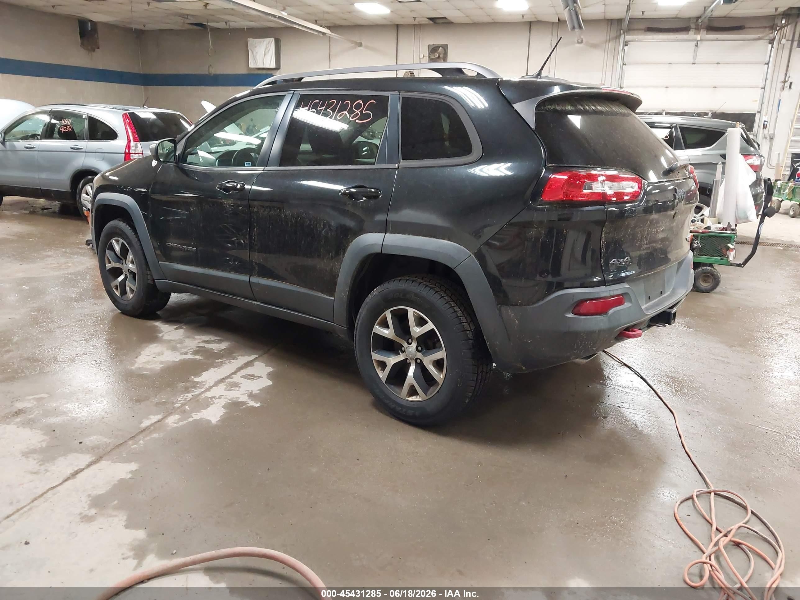 2015 Jeep Cherokee Trailhawk Black vin: 1C4PJMBS8FW728091