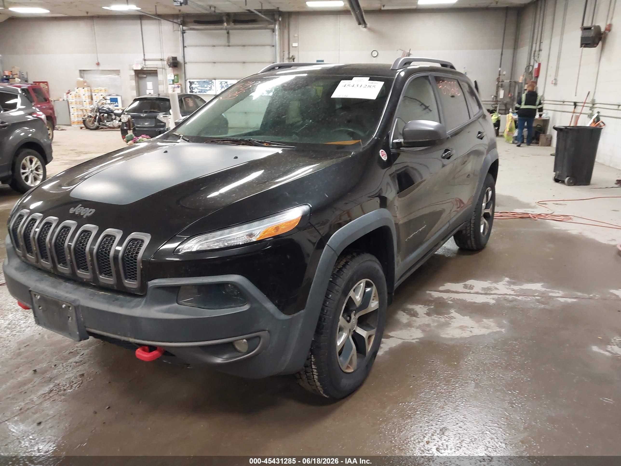2015 Jeep Cherokee Trailhawk Black vin: 1C4PJMBS8FW728091