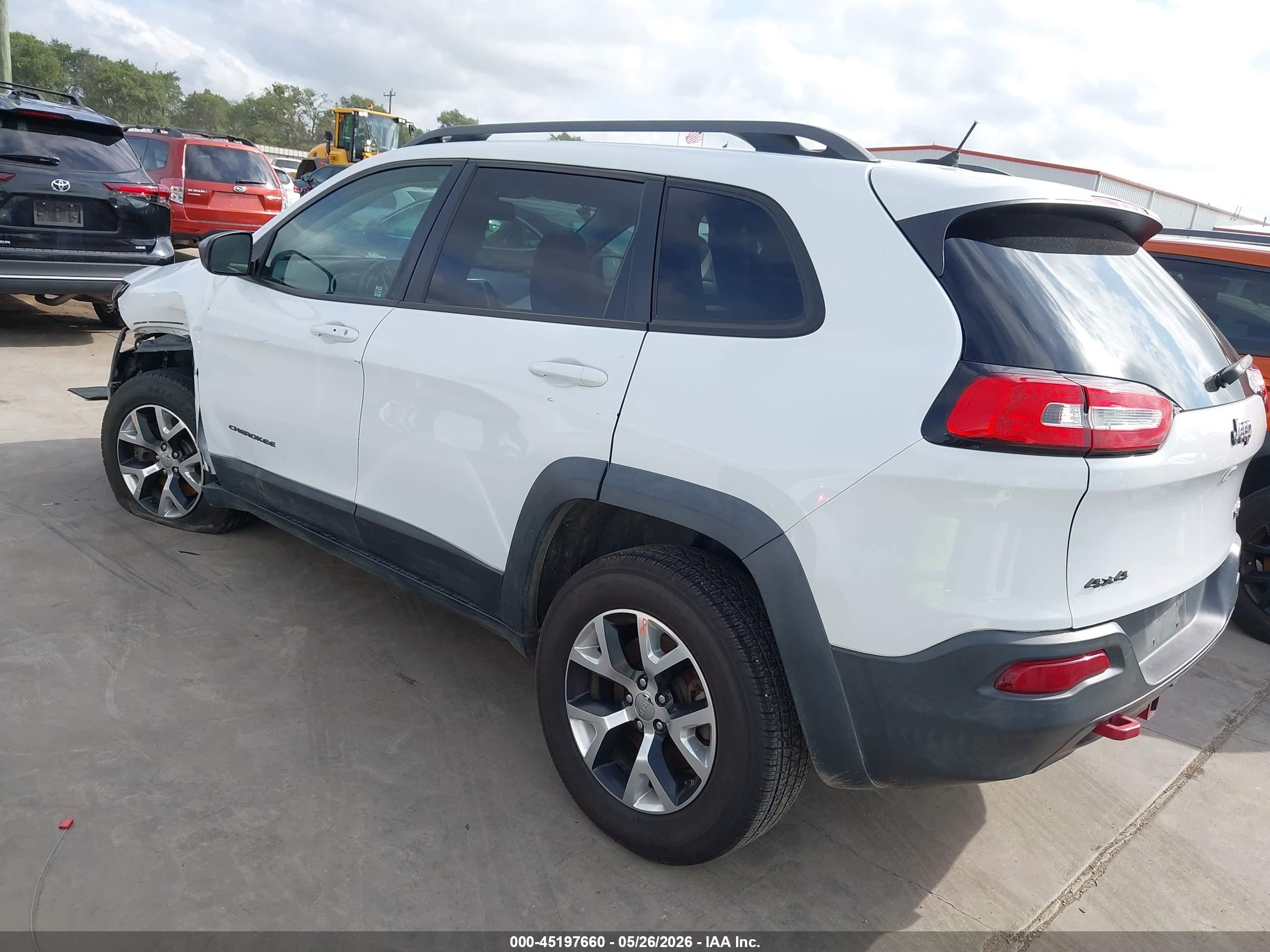 2014 Jeep Cherokee Trailhawk White vin: 1C4PJMBS9EW255977