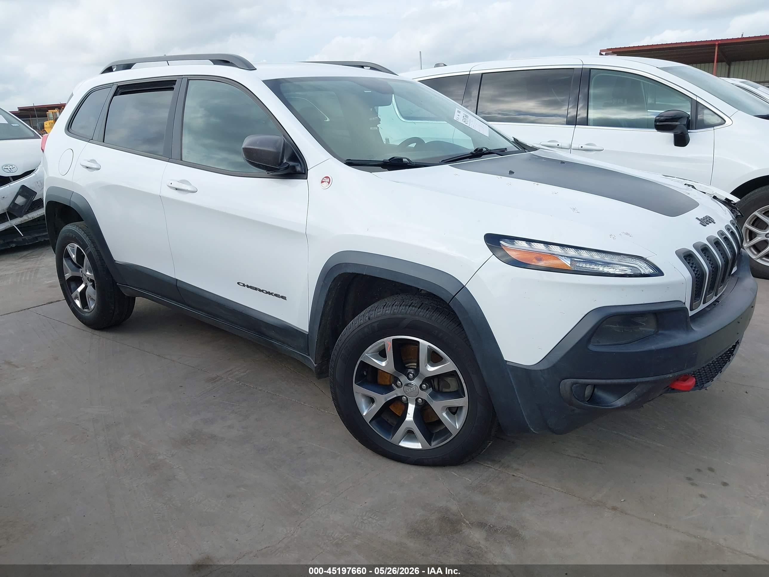 2014 Jeep Cherokee Trailhawk White vin: 1C4PJMBS9EW255977