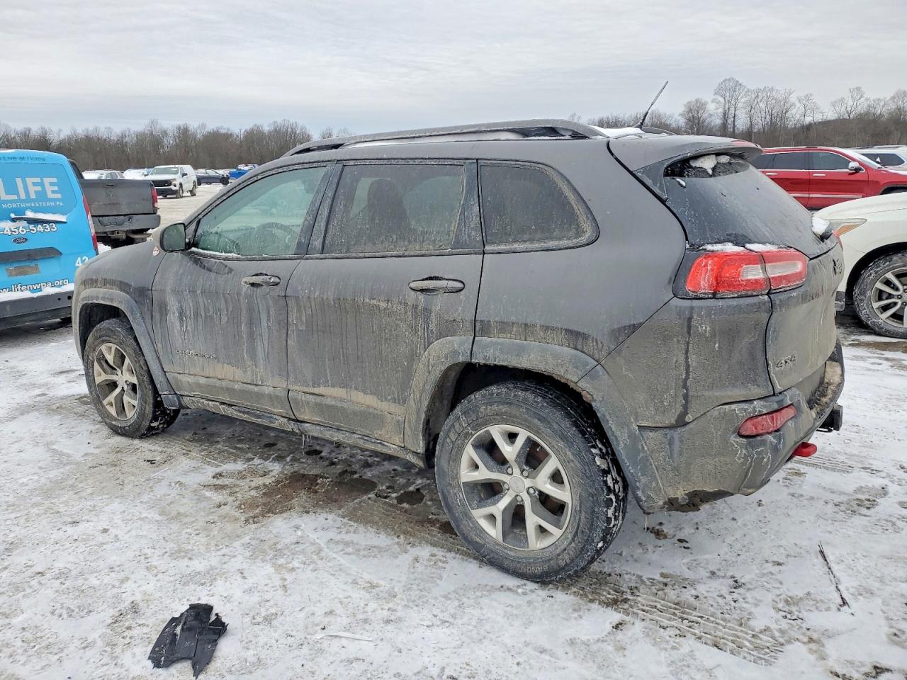 2014 Jeep Cherokee Trailhawk Gray vin: 1C4PJMBS9EW280944