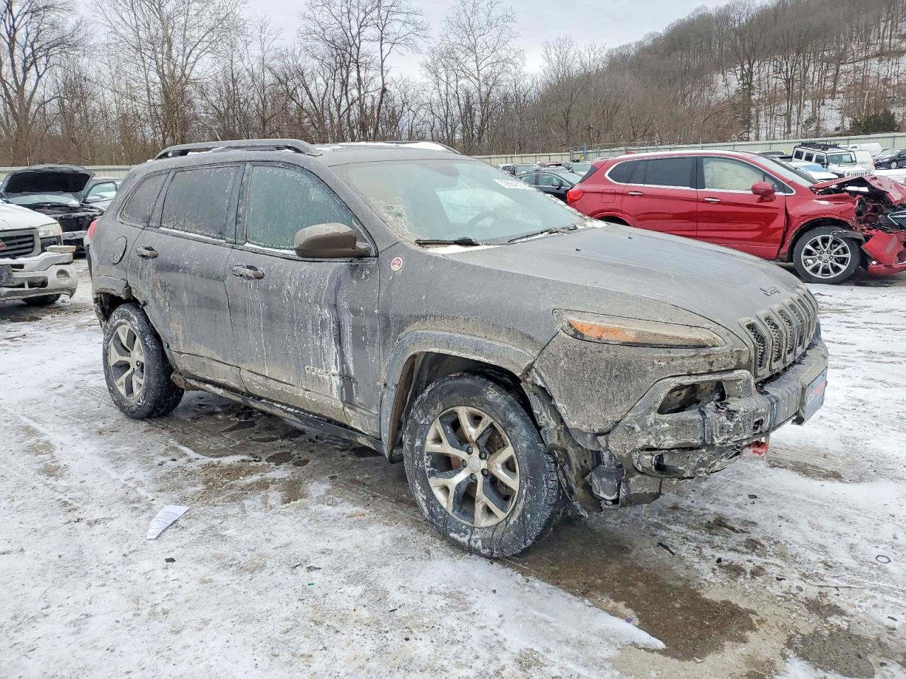 2014 Jeep Cherokee Trailhawk Gray vin: 1C4PJMBS9EW280944