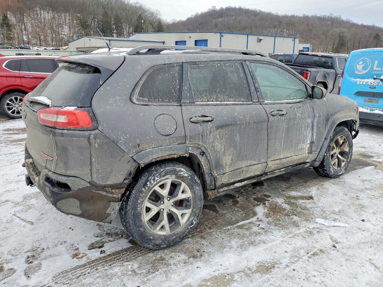 2014 Jeep Cherokee Trailhawk Gray vin: 1C4PJMBS9EW280944