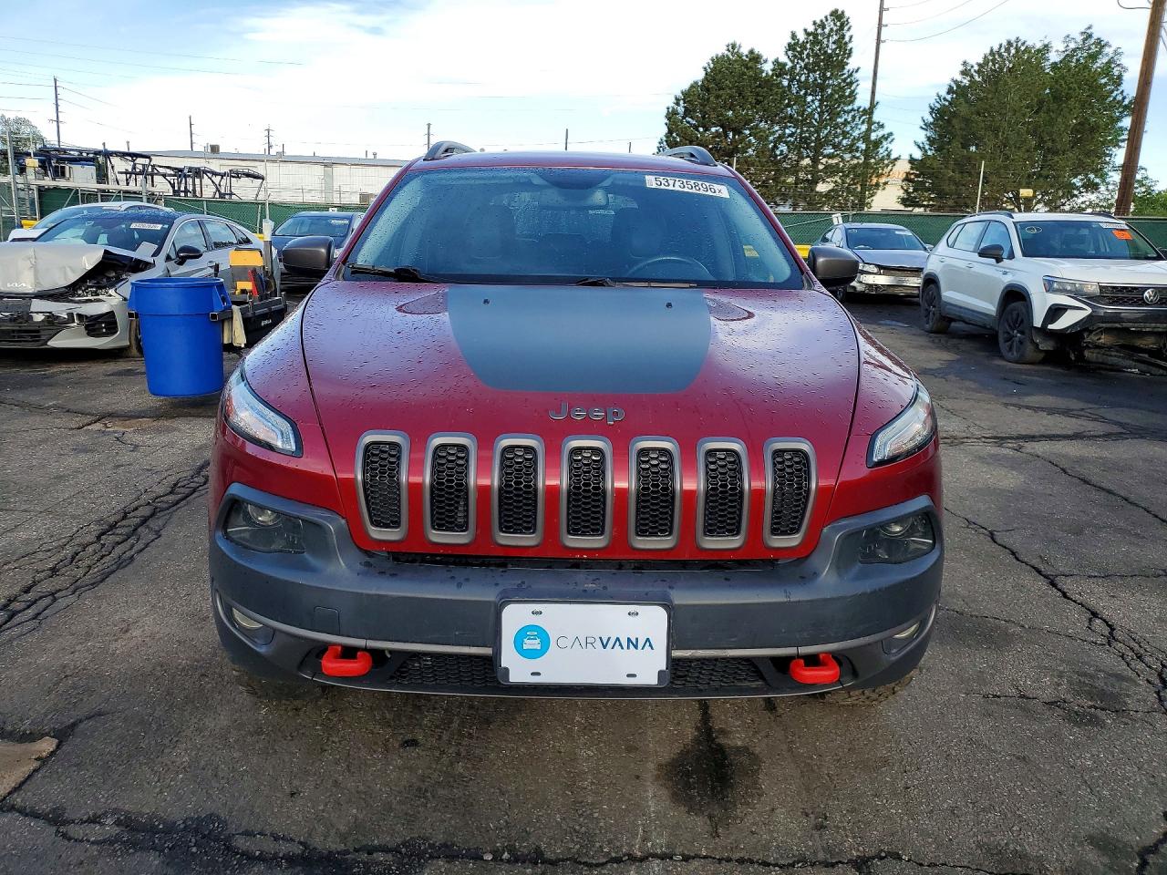 2016 Jeep Cherokee Trailhawk Maroon vin: 1C4PJMBS9GW189241