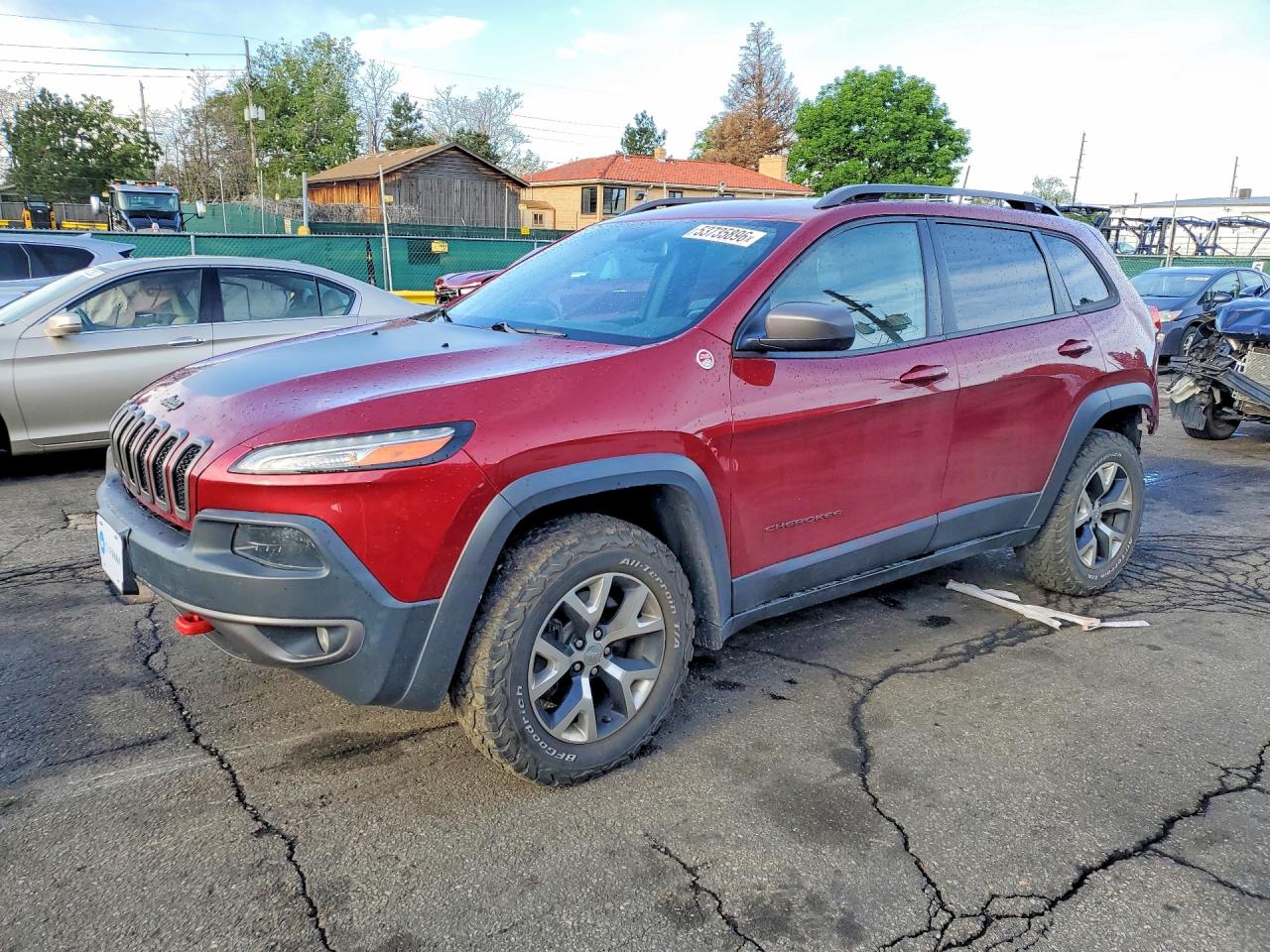 2016 Jeep Cherokee Trailhawk Maroon vin: 1C4PJMBS9GW189241