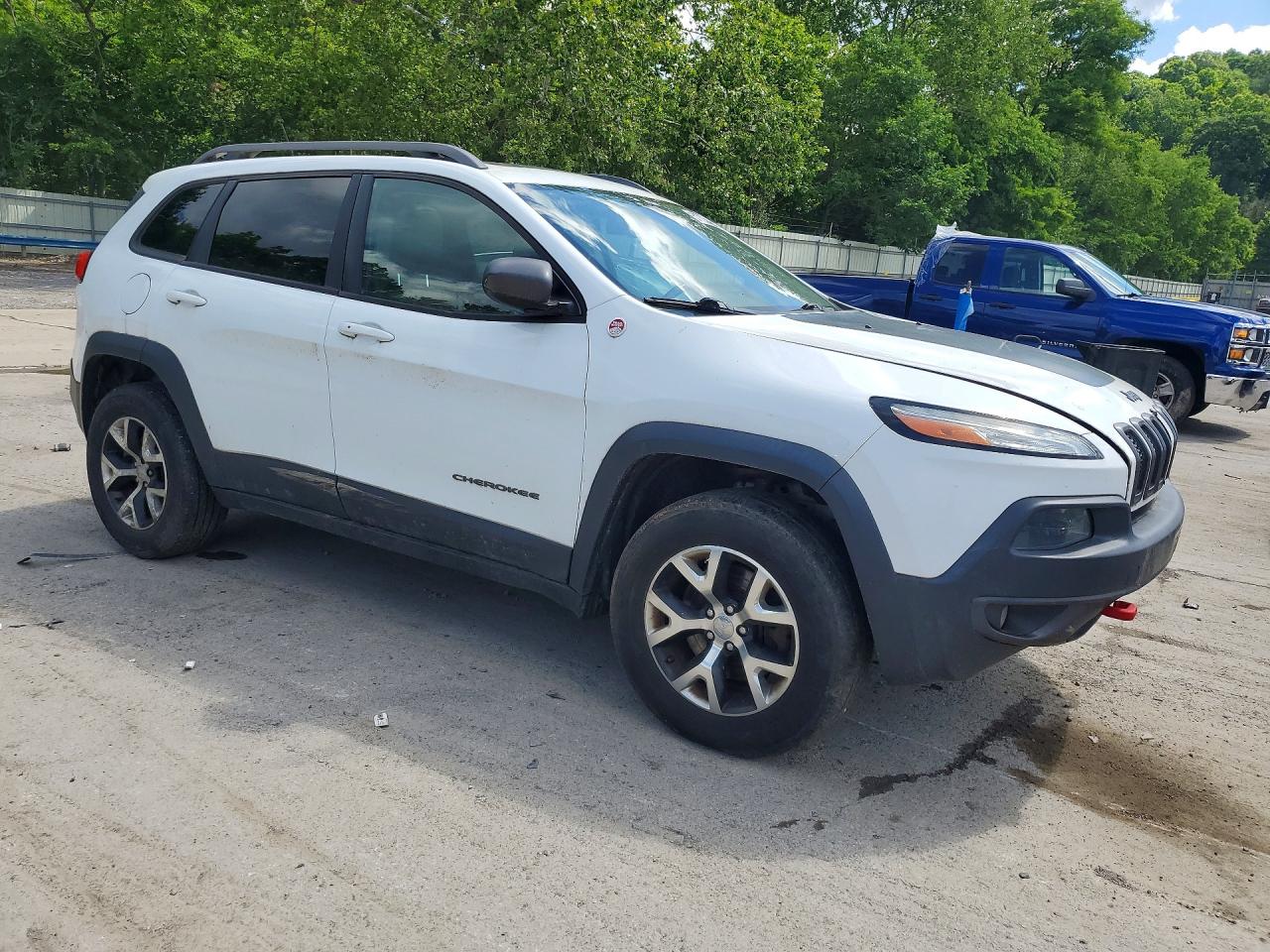 2014 Jeep Cherokee Trailhawk White vin: 1C4PJMBSXEW153314