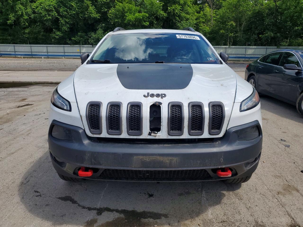 2014 Jeep Cherokee Trailhawk White vin: 1C4PJMBSXEW153314