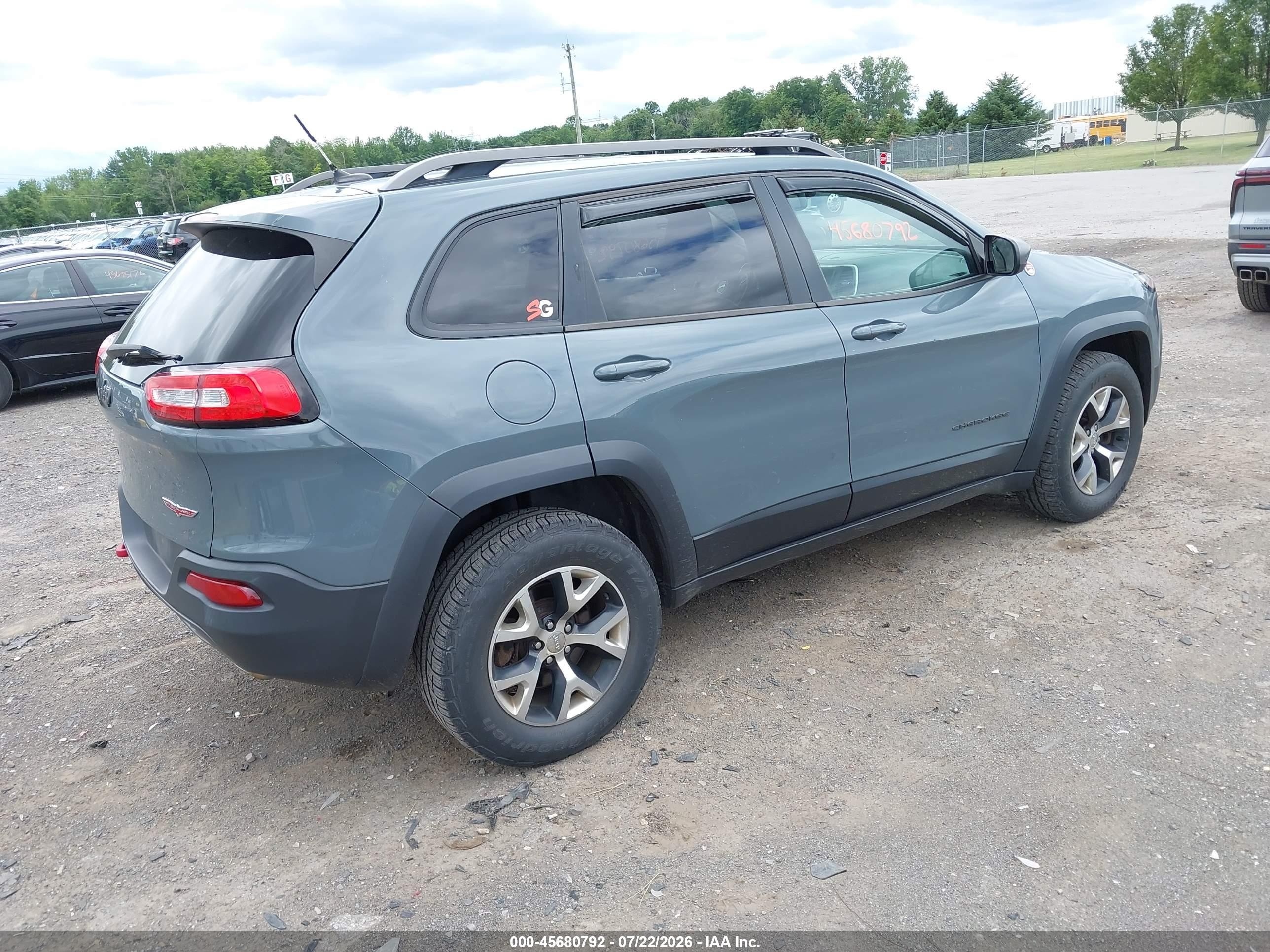 2014 Jeep Cherokee Trailhawk Blue vin: 1C4PJMBSXEW211261