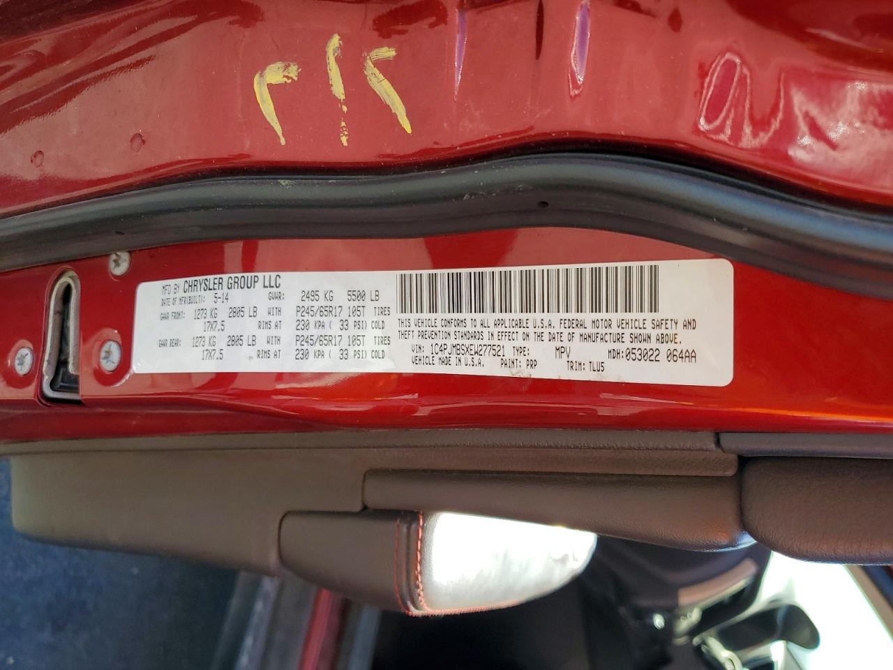2014 Jeep Cheerokee Red vin: 1C4PJMBSXEW277521