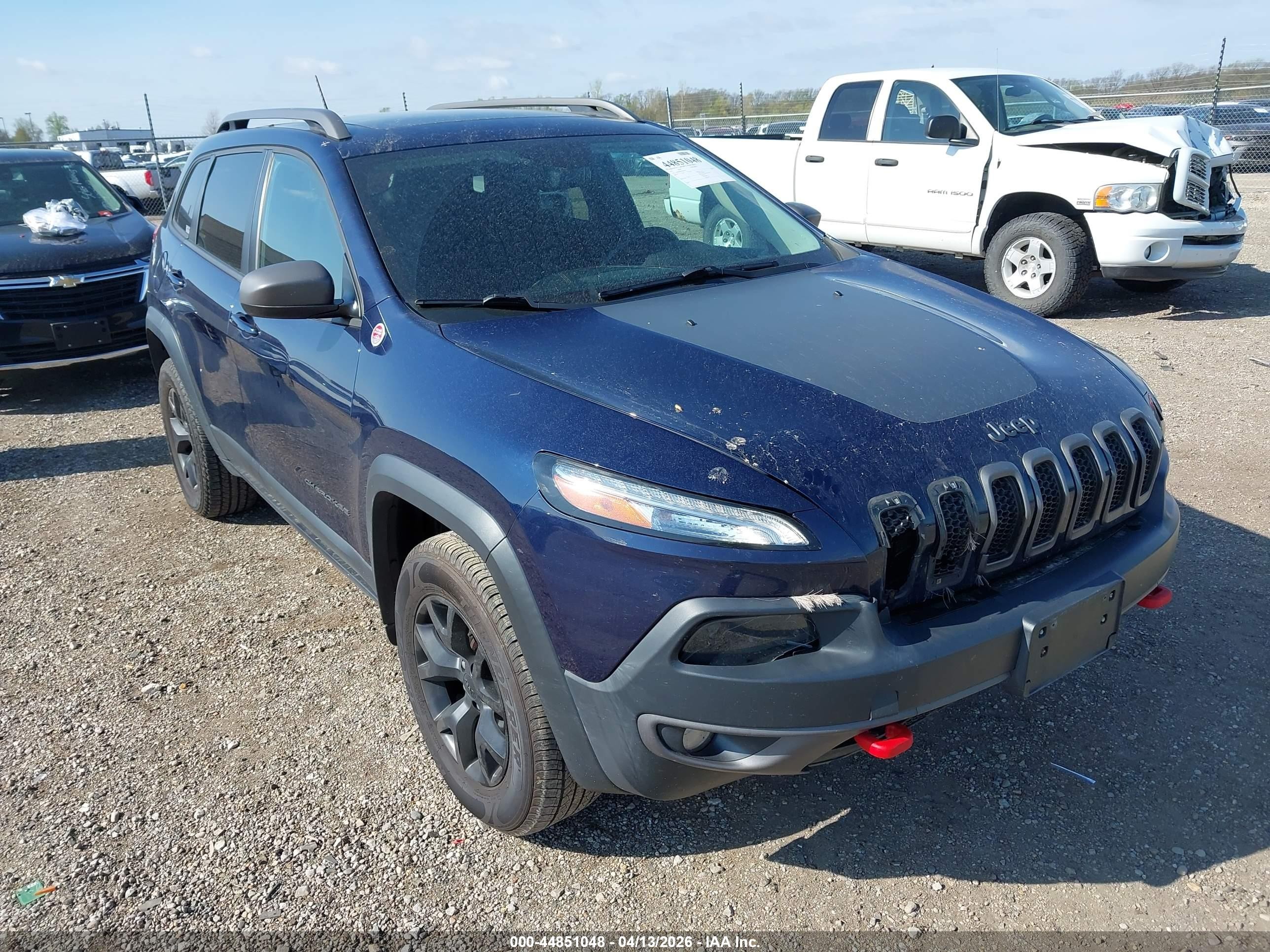 2015 Jeep Cherokee Trailhawk Dark Blue vin: 1C4PJMBSXFW630244