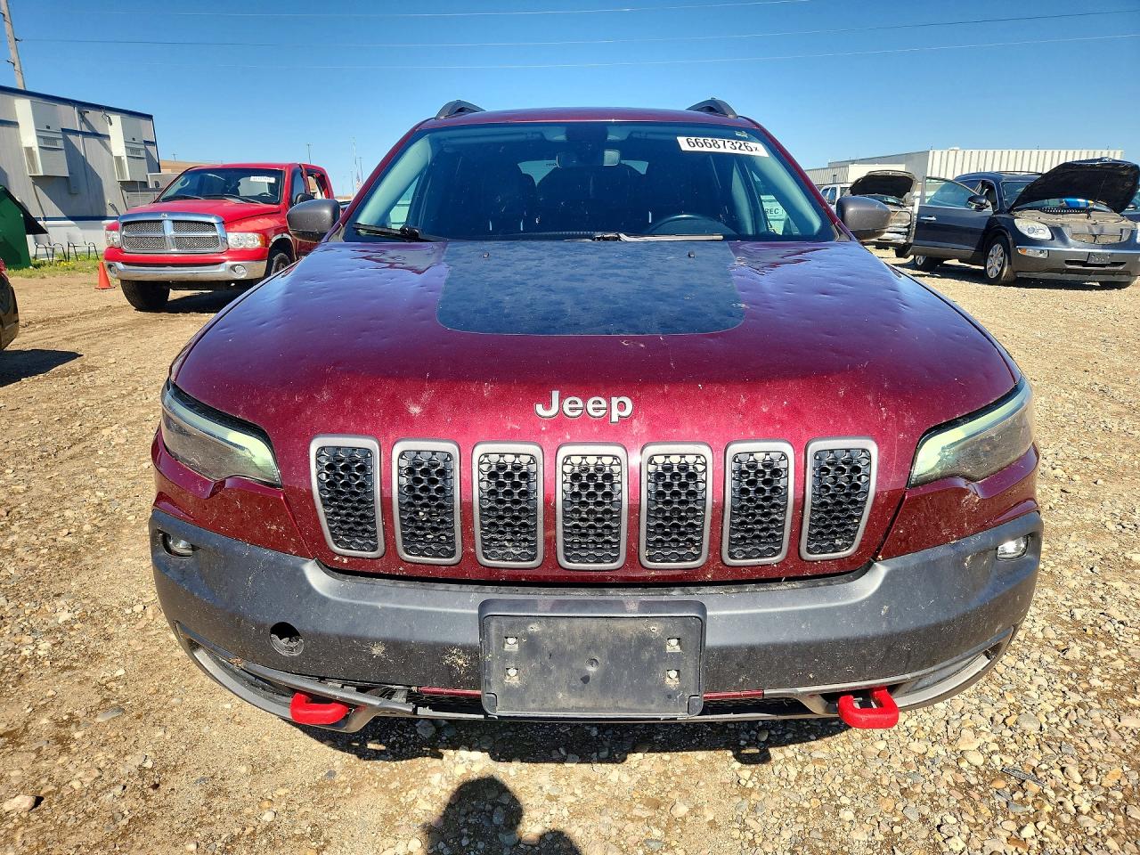 2020 Jeep Cherokee Trailhawk Burgundy vin: 1C4PJMBX0LD627128