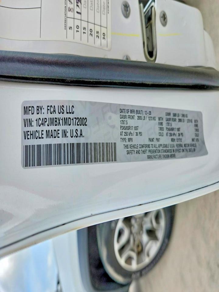 2021 Jeep Cherokee Trailhawk White vin: 1C4PJMBX1MD172002