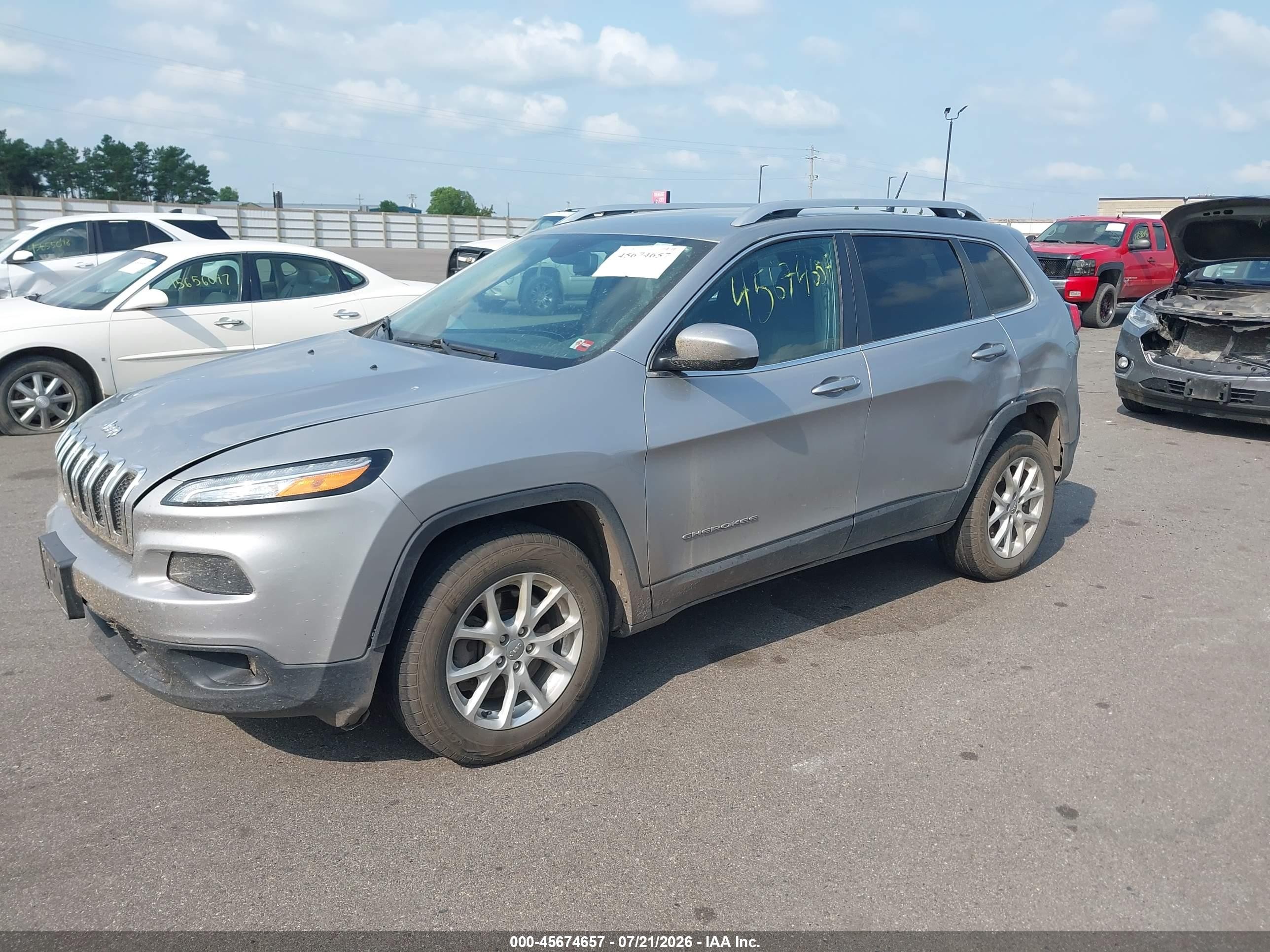 2014 Jeep Cherokee Latitude Silver vin: 1C4PJMCB0EW224485
