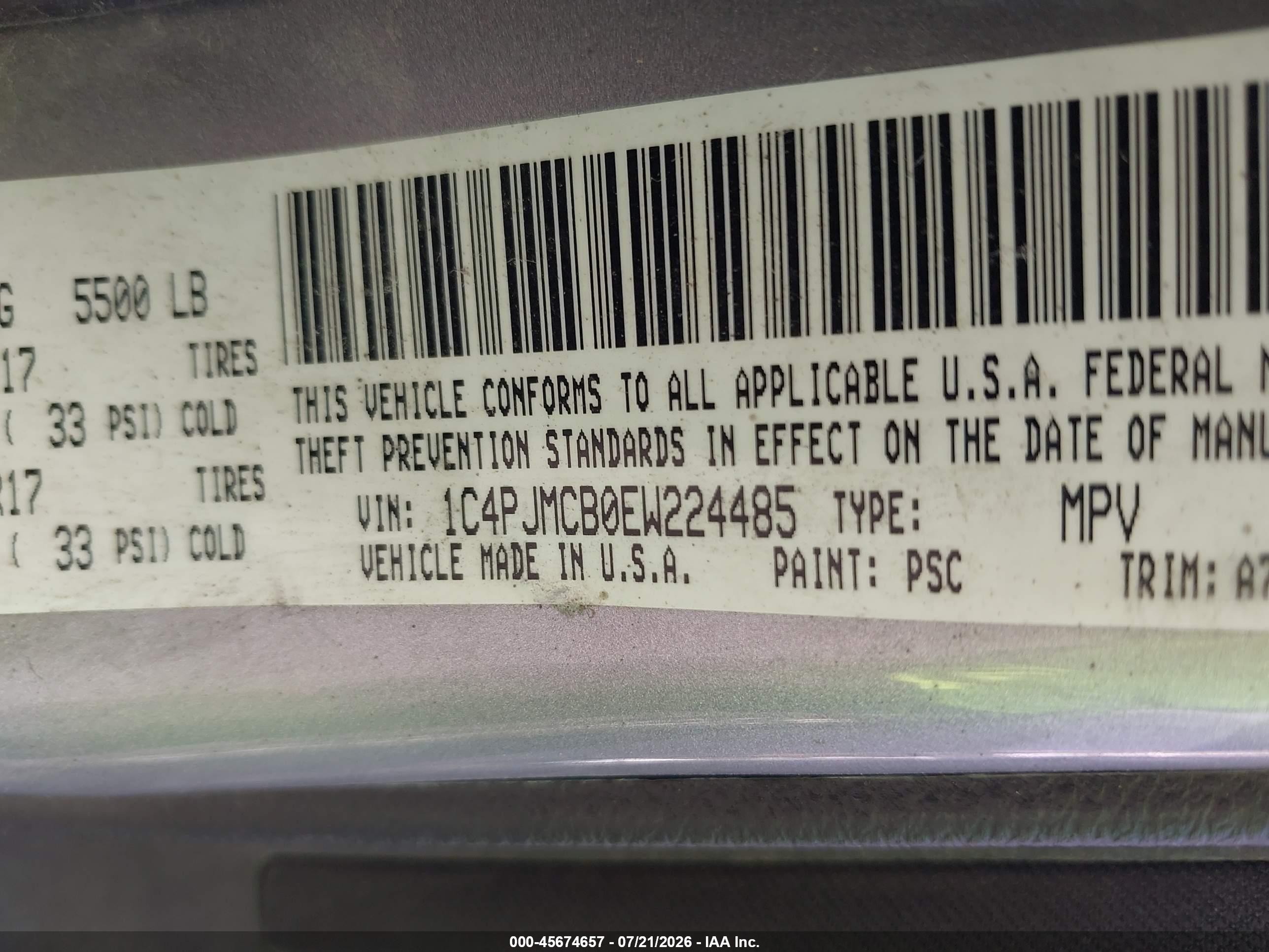 2014 Jeep Cherokee Latitude Silver vin: 1C4PJMCB0EW224485