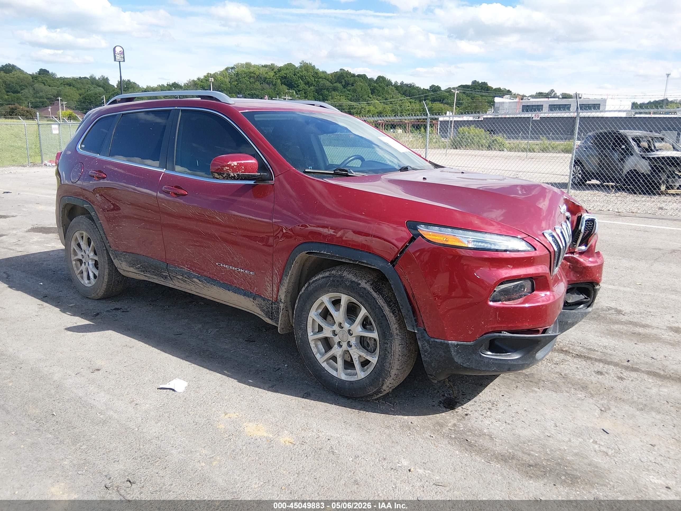 2014 Jeep Cherokee Latitude Red vin: 1C4PJMCB1EW175359