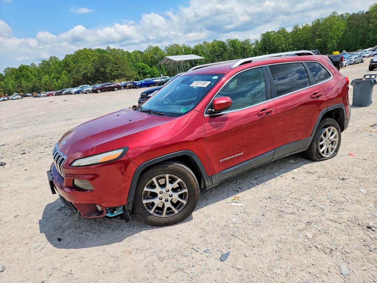 2015 Jeep Cherokee Latitude Red vin: 1C4PJMCB1FW674728