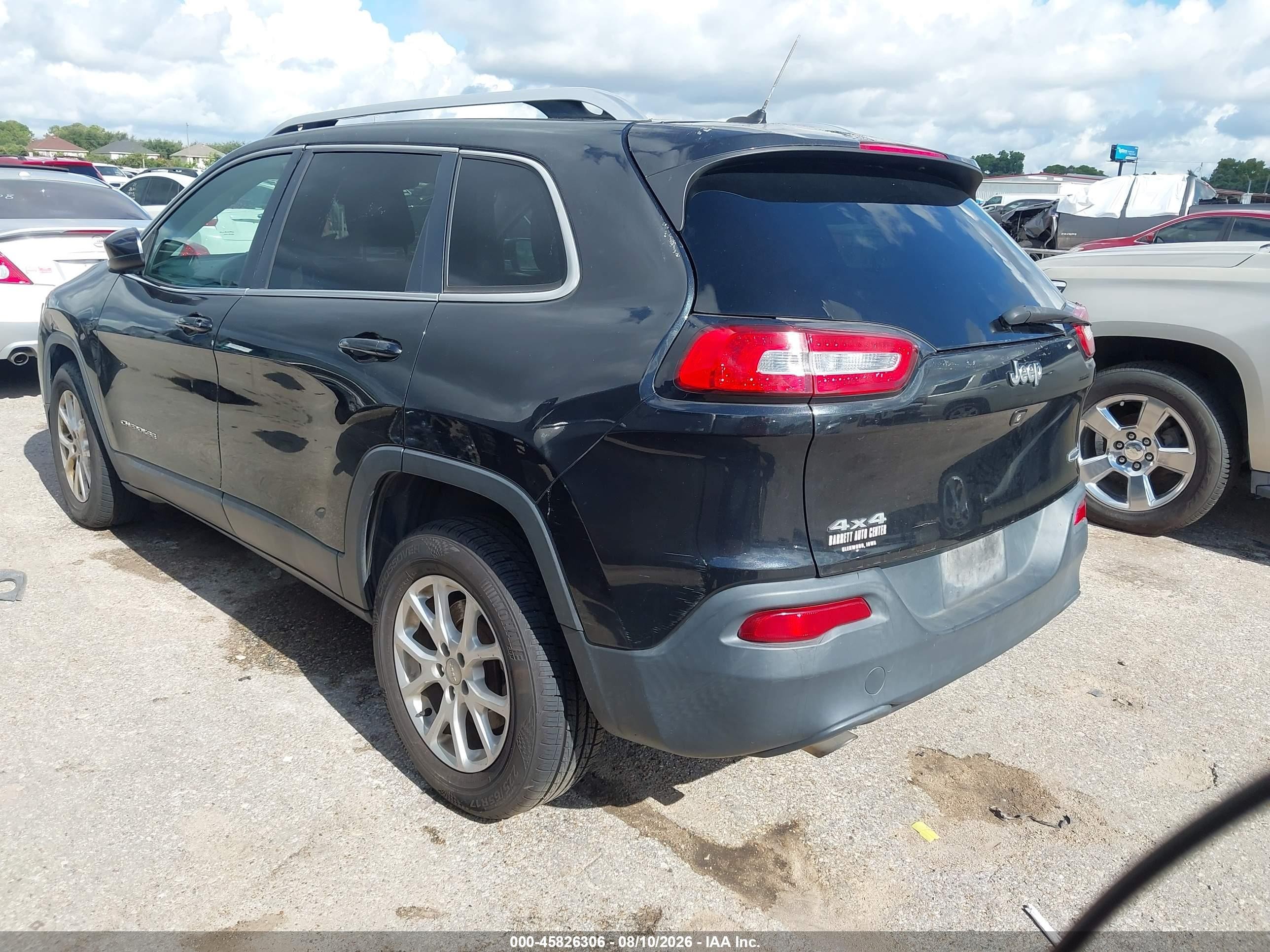 2015 Jeep Cherokee Latitude Black vin: 1C4PJMCB1FW734684
