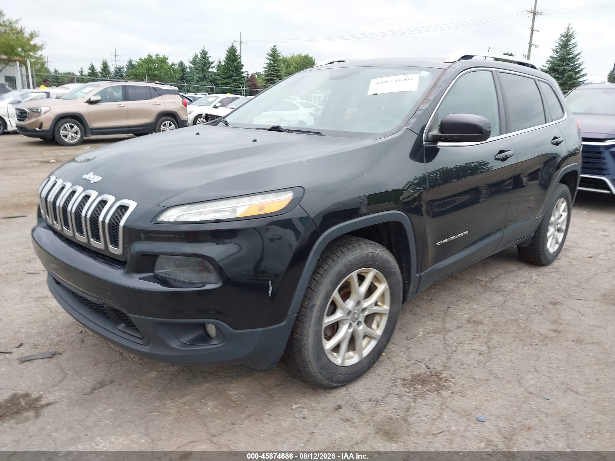 2015 Jeep Cherokee Latitude Black vin: 1C4PJMCB2FW739277